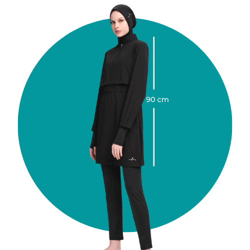 Ganzkörper Badeanzug Hijabi Swimwear von Hasema in Schwarz
