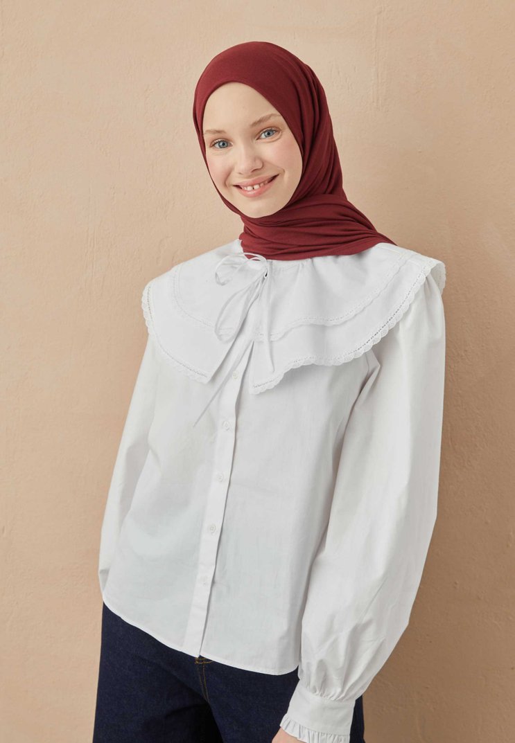 Jersey scarf in Bordeaux