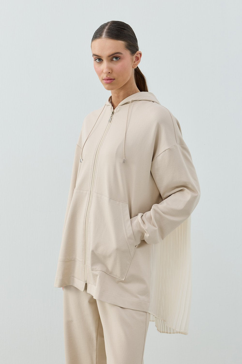 Plissierter Casual 2-Teiler