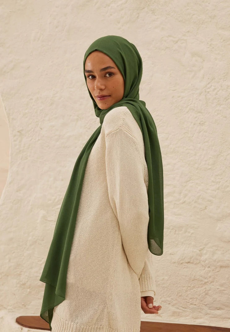 Rami Viskose Schal in Emerald
