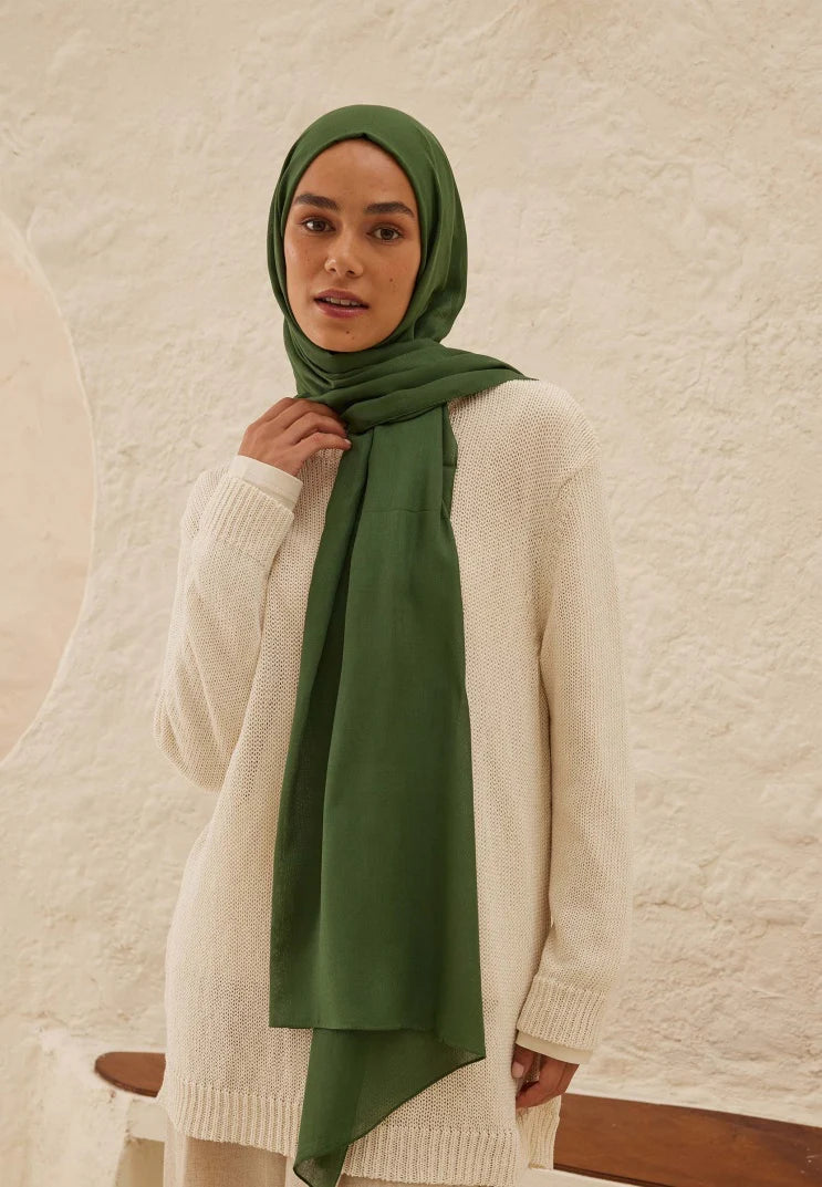 Rami Viskose Schal in Emerald