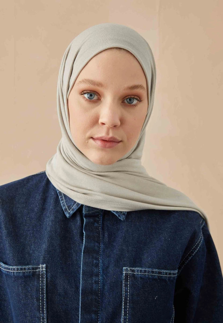 Jersey scarf in Stone