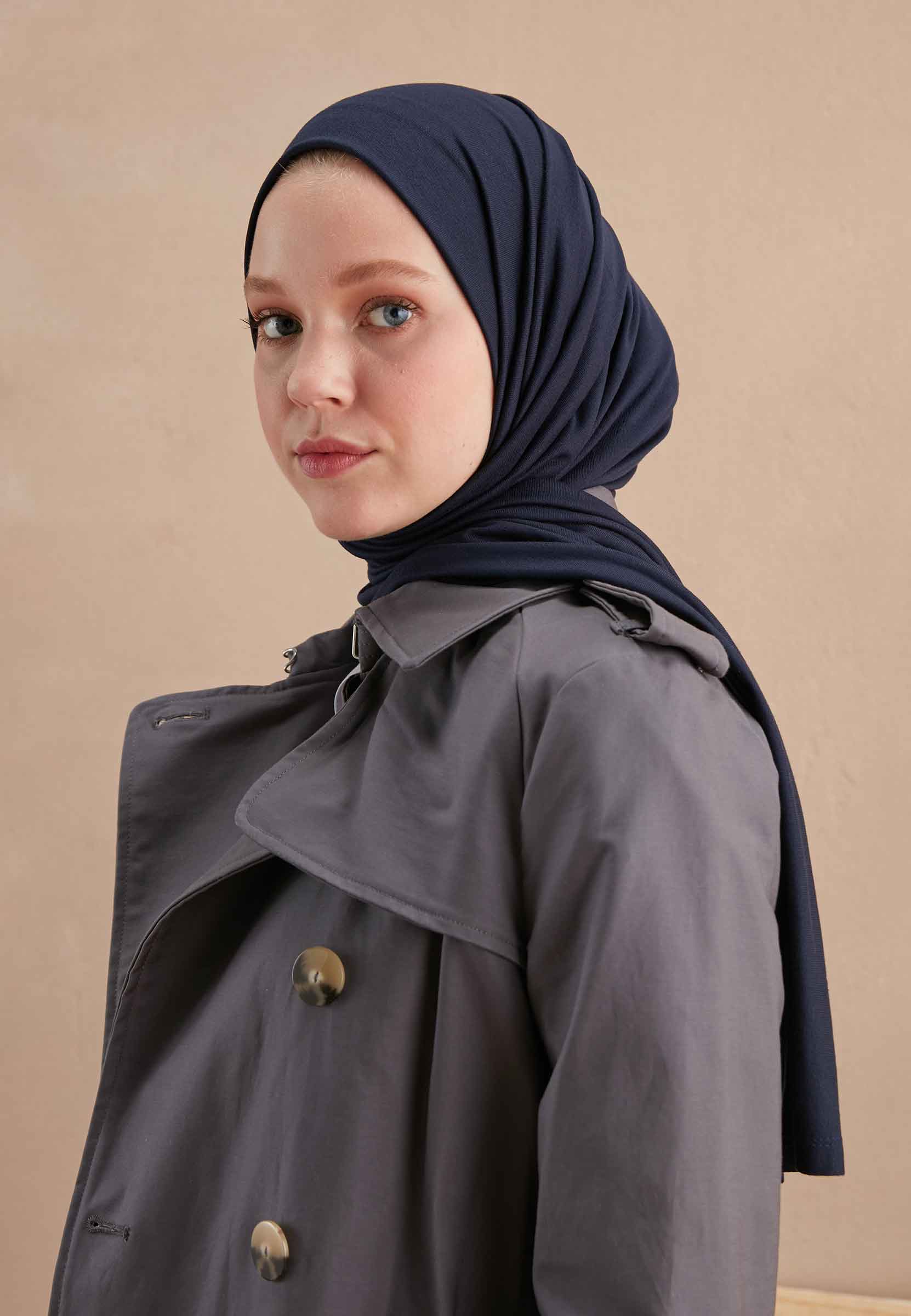 Lacivert Taze Atkı Jersey Eşarp