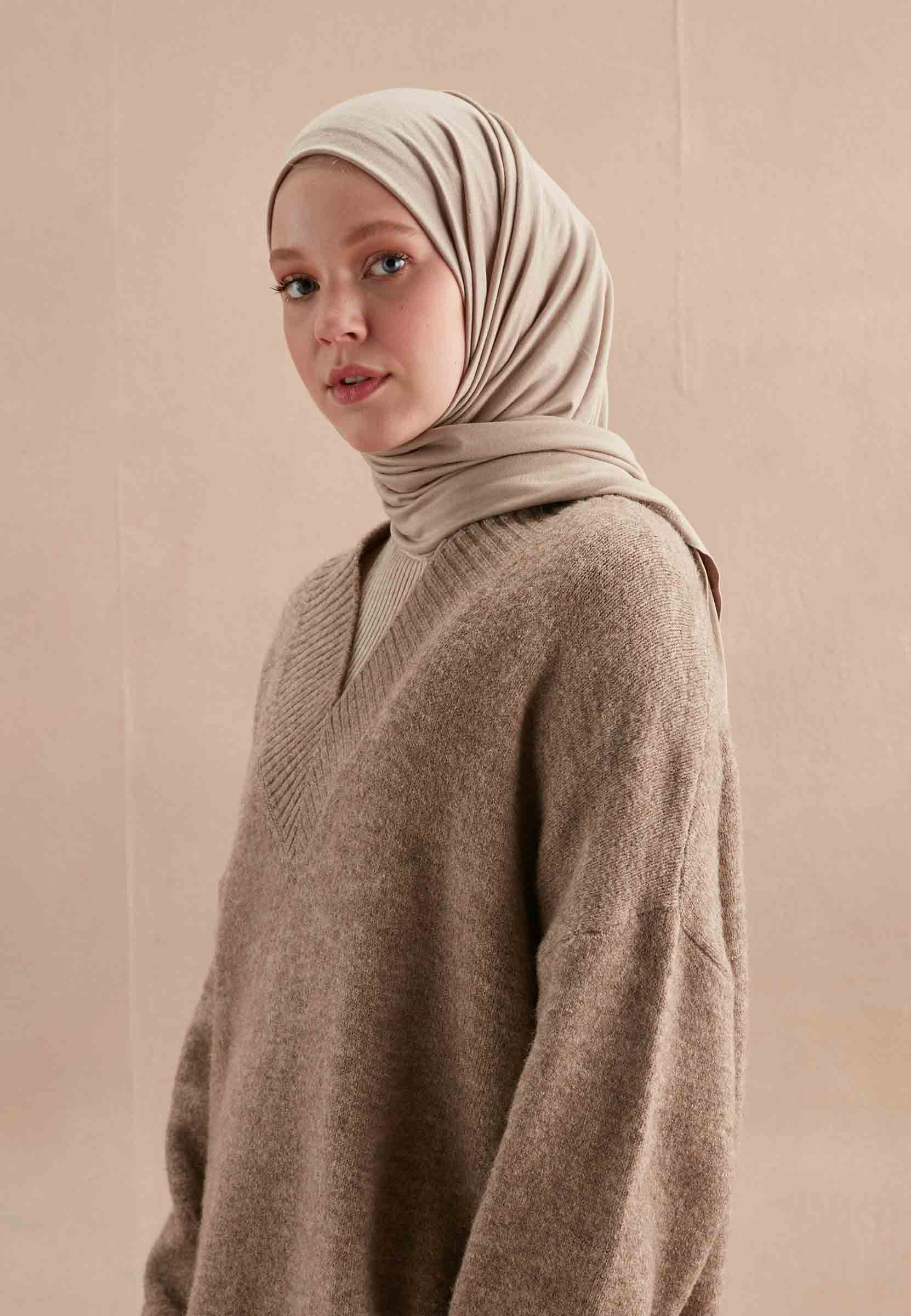 Jersey Schal in Beige