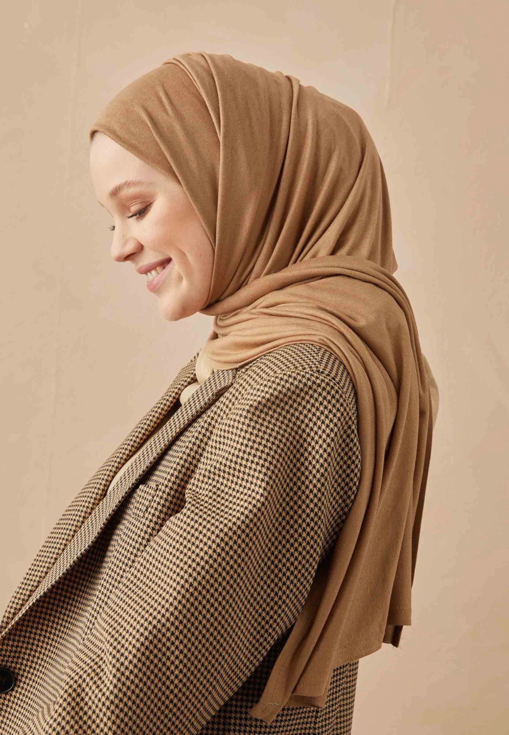 Jersey Schal in Latte