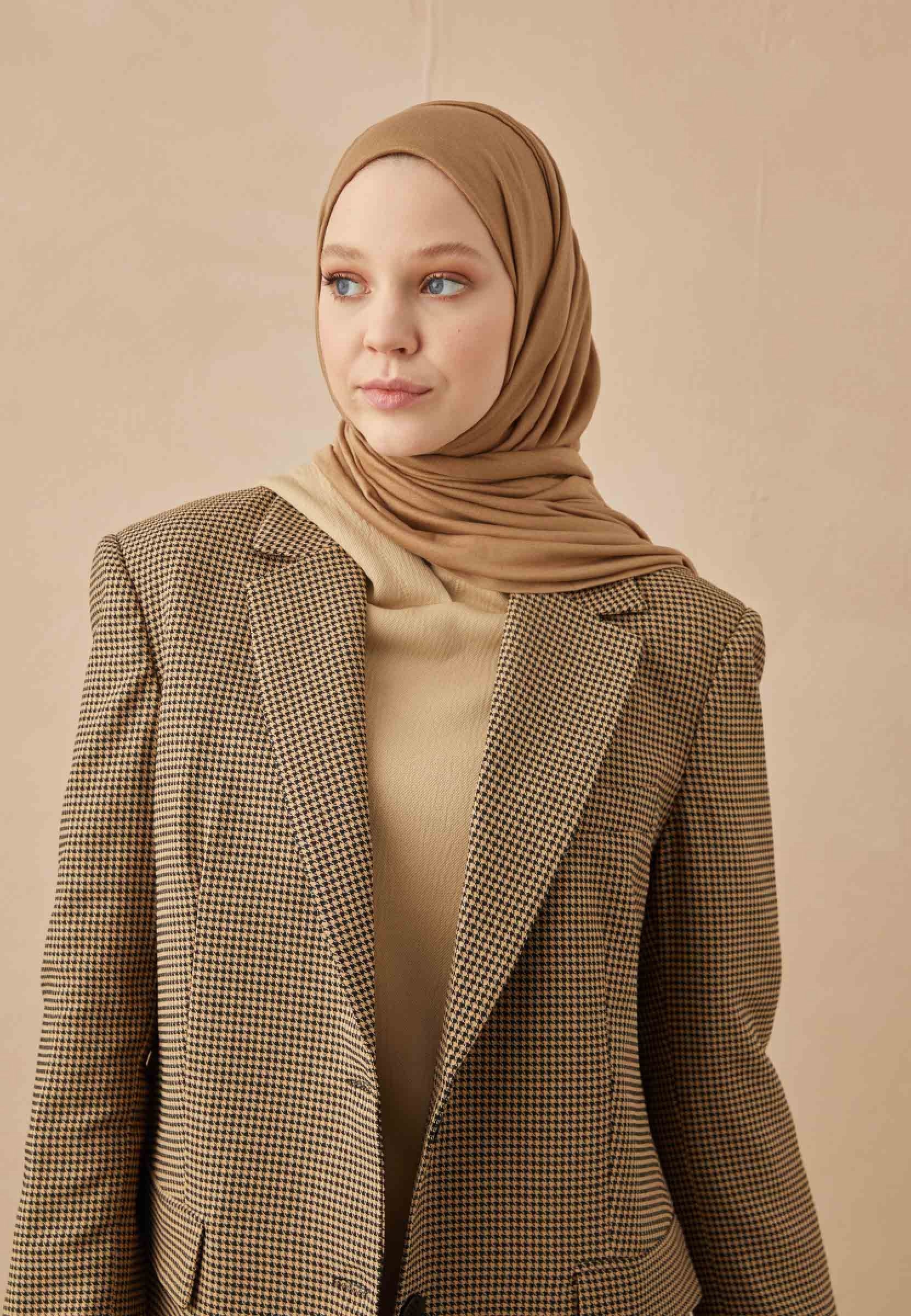 Jersey Schal in Latte