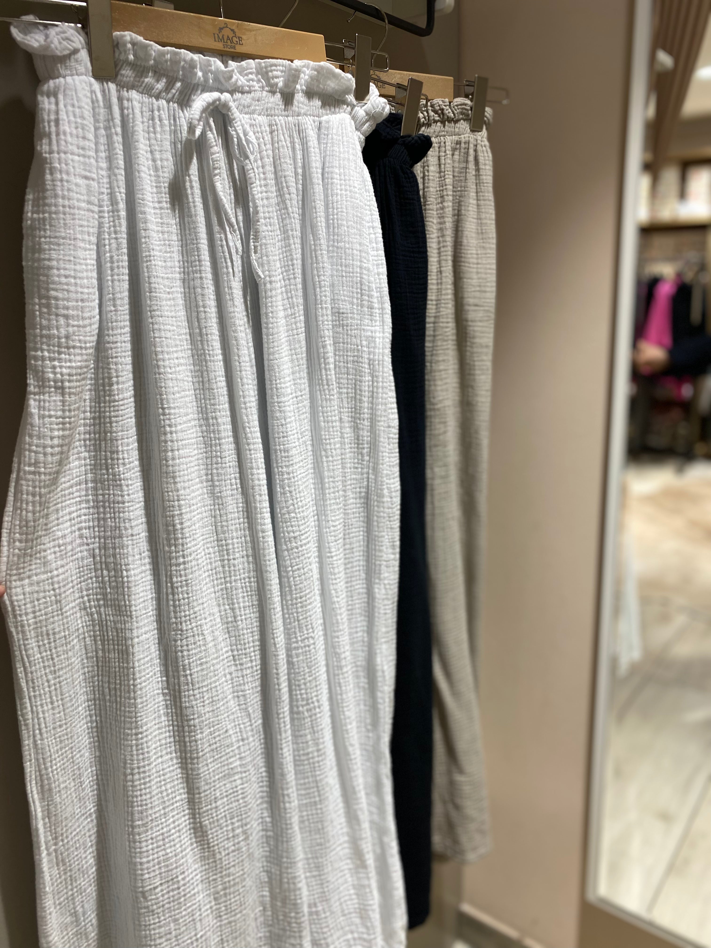 Musselin Wide Leg Hose