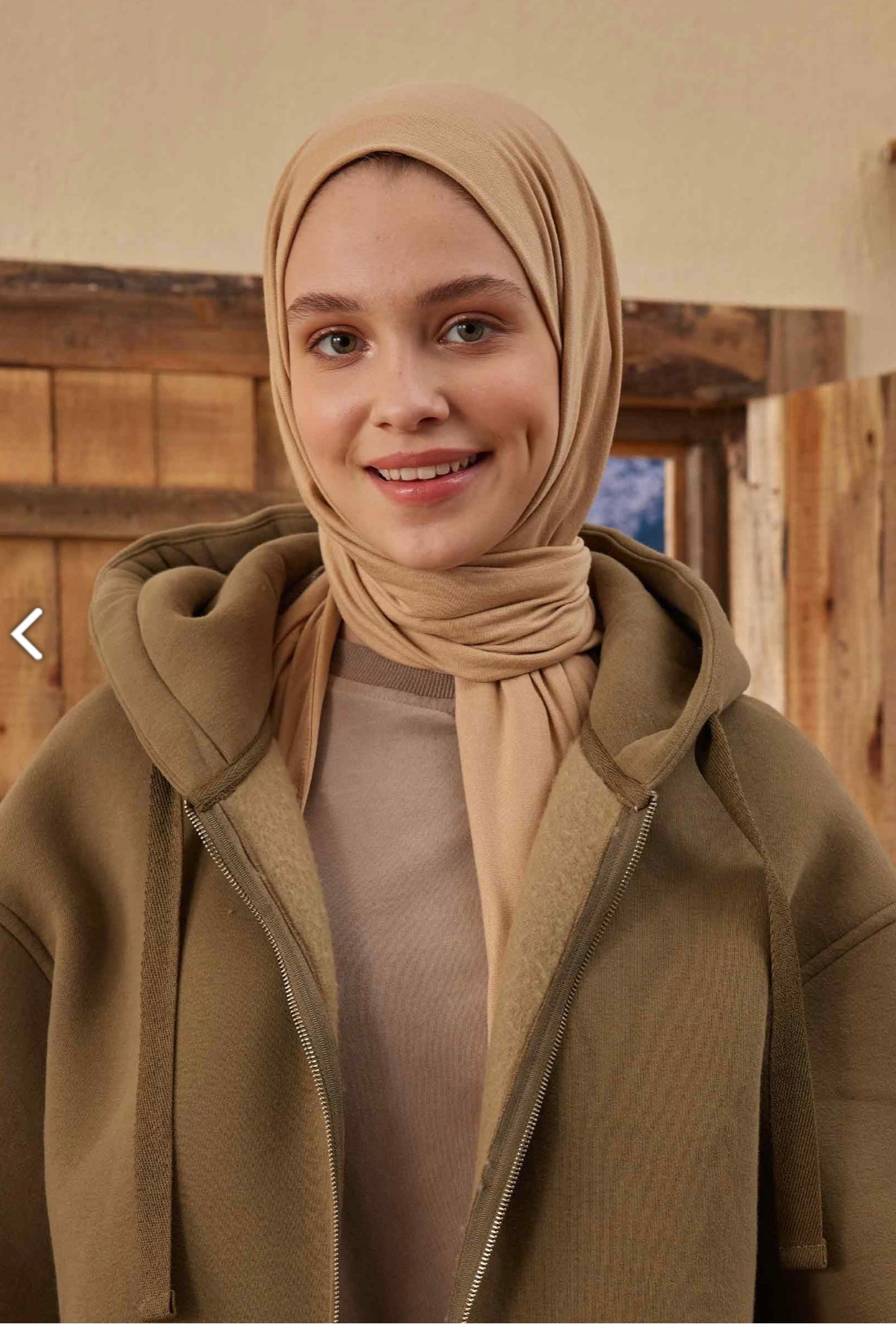 Jersey scarf in dark beige