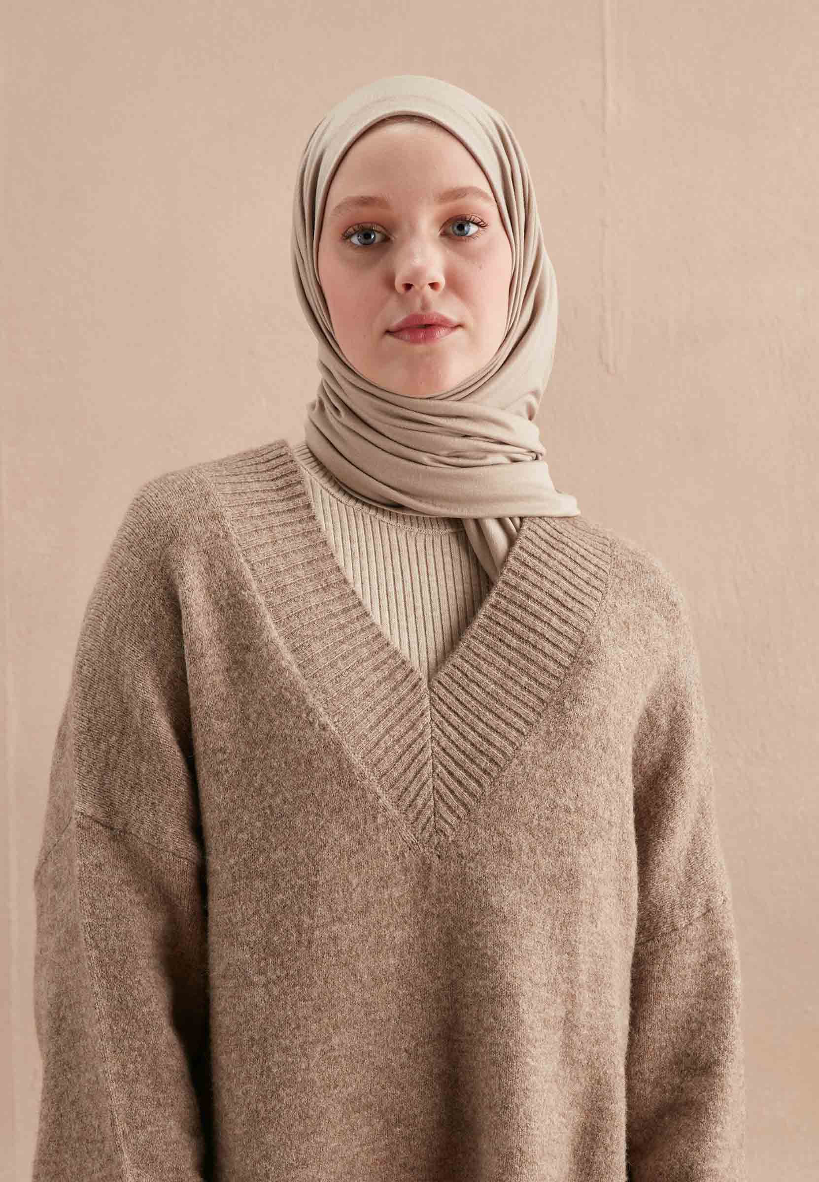 Jersey Schal in Beige