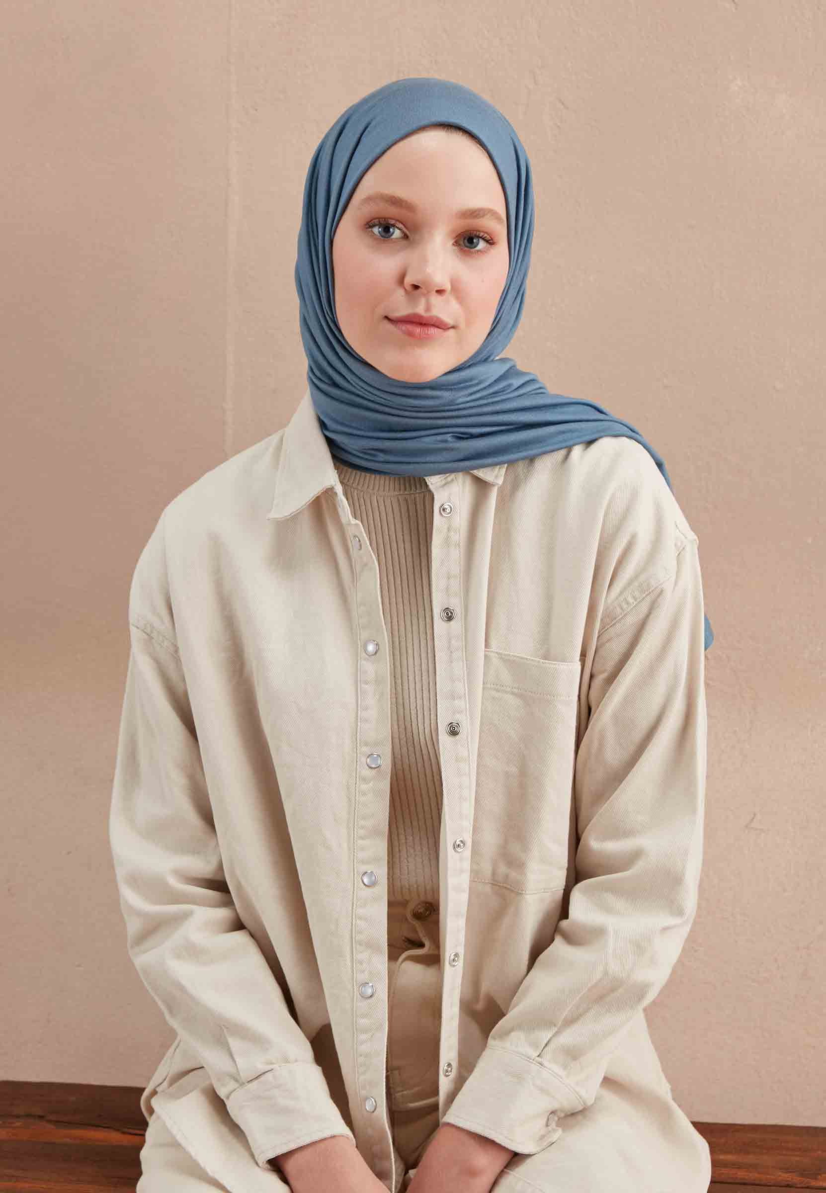 Çivit mavisi Fresh Scarfs Jersey eşarp