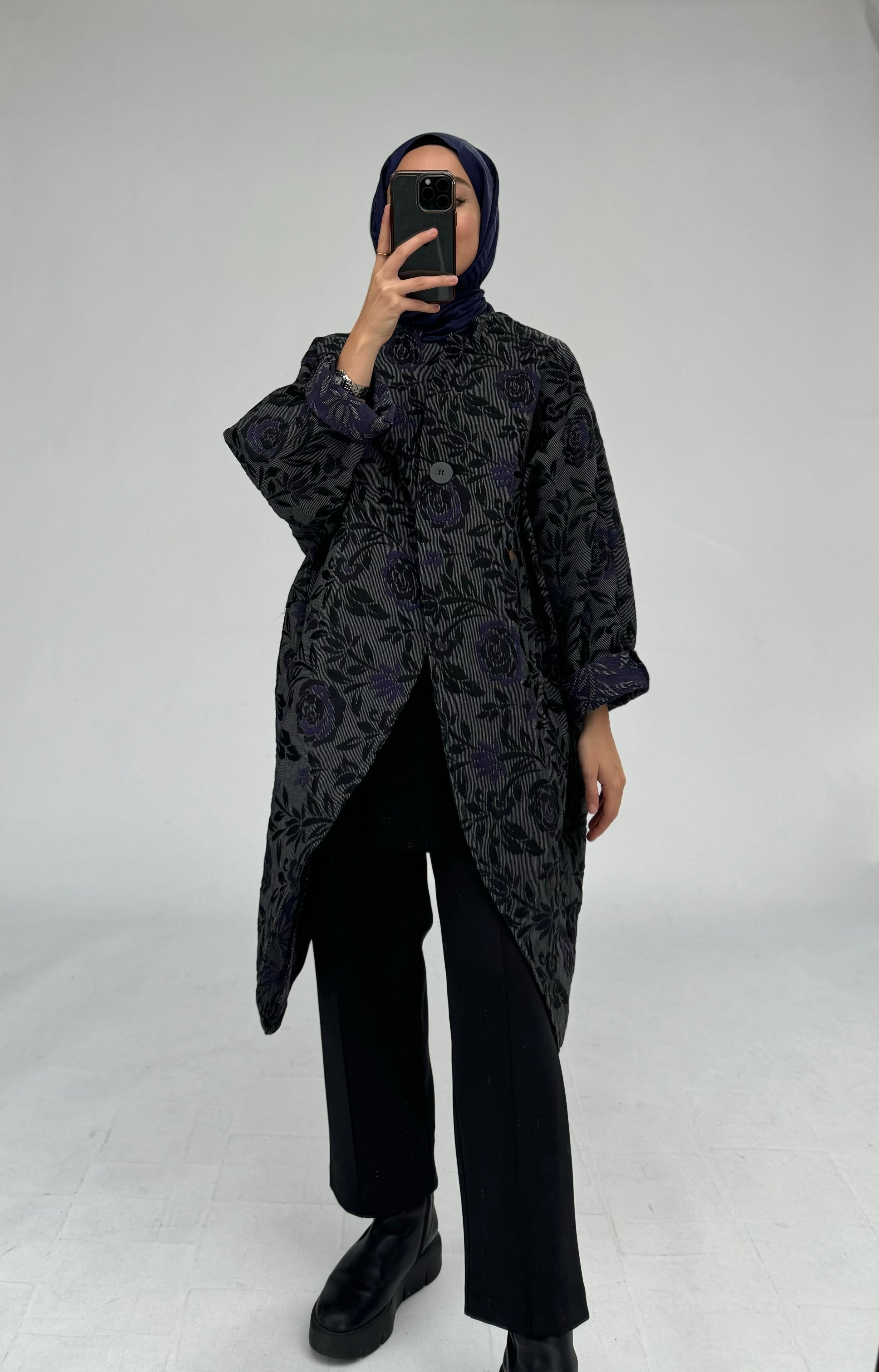 Asymmetrische Jacquard Jacke