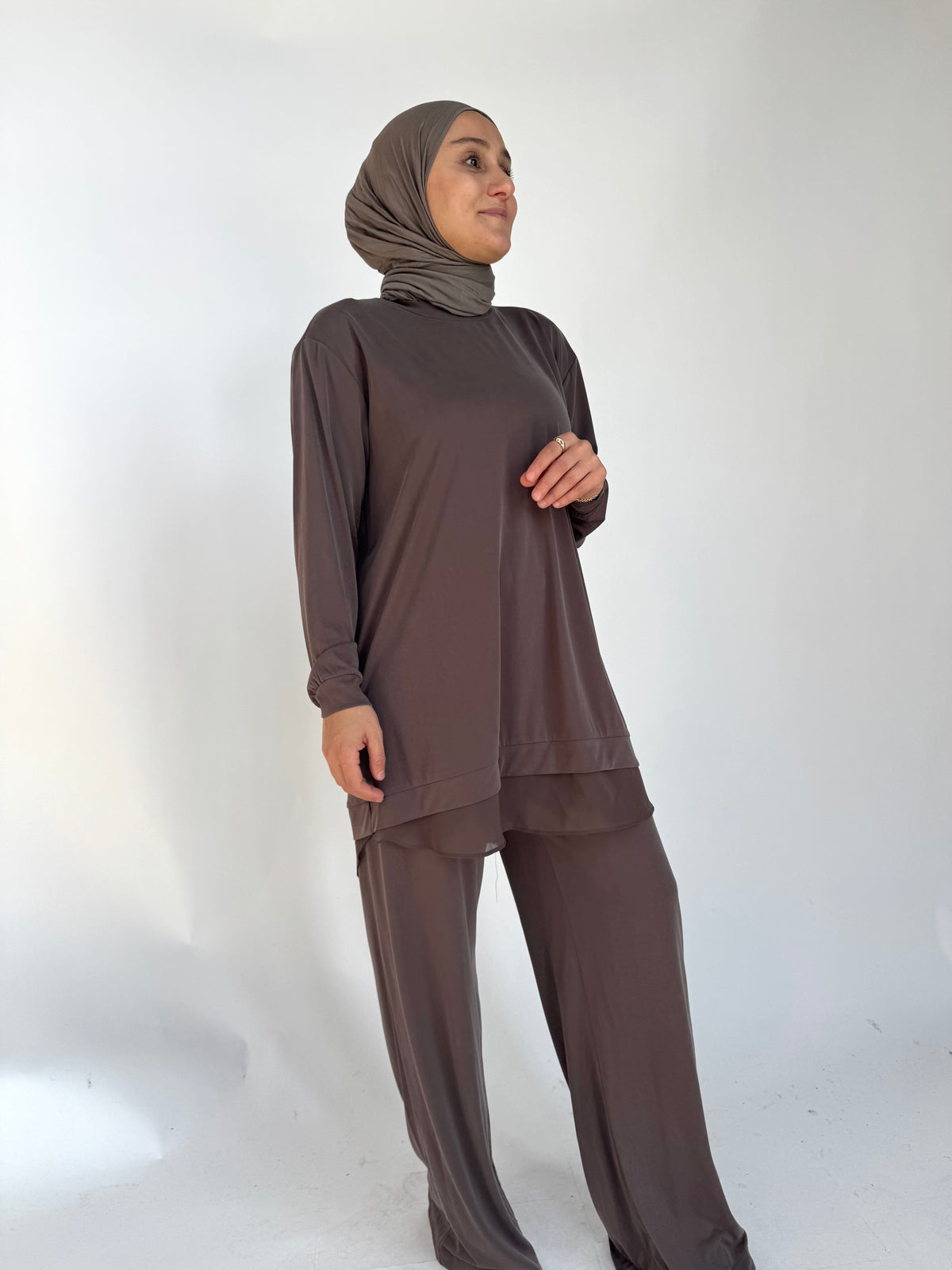 Zweiteiler Modal mit Chiffon