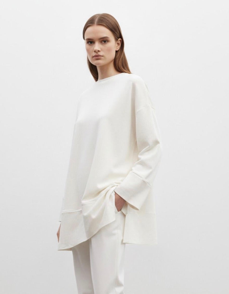 Basic Tunika mit Rundhalsausschnitt