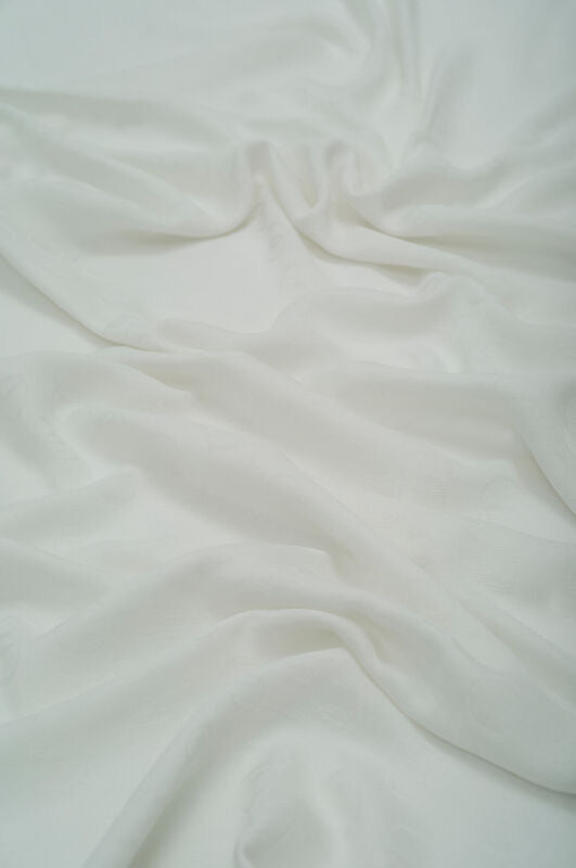 Zincir Desen Beyaz Pamuk İpek Şal 70x210