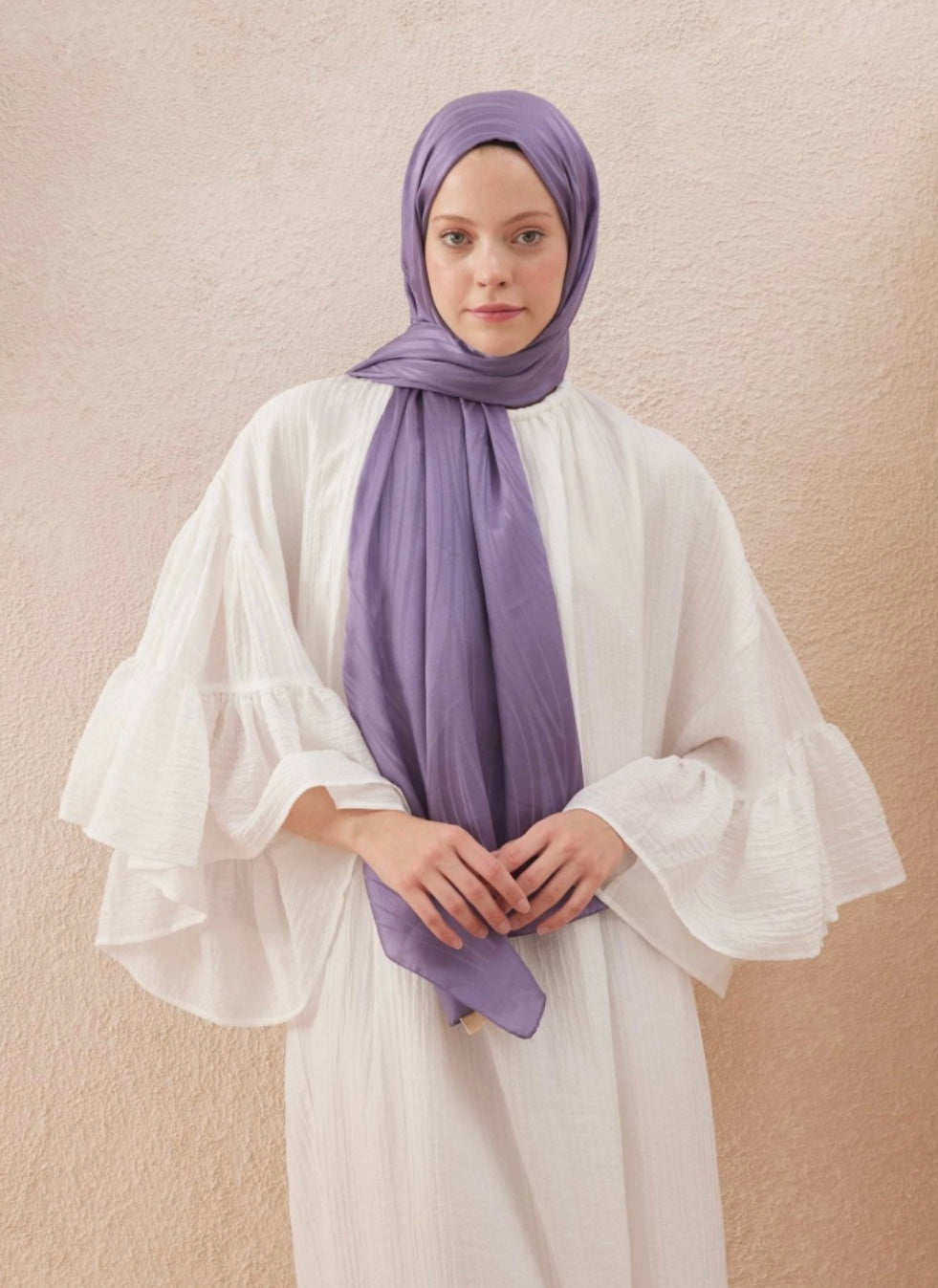 Fresh Scarfs Wave Jaquard Schal in Lavendel