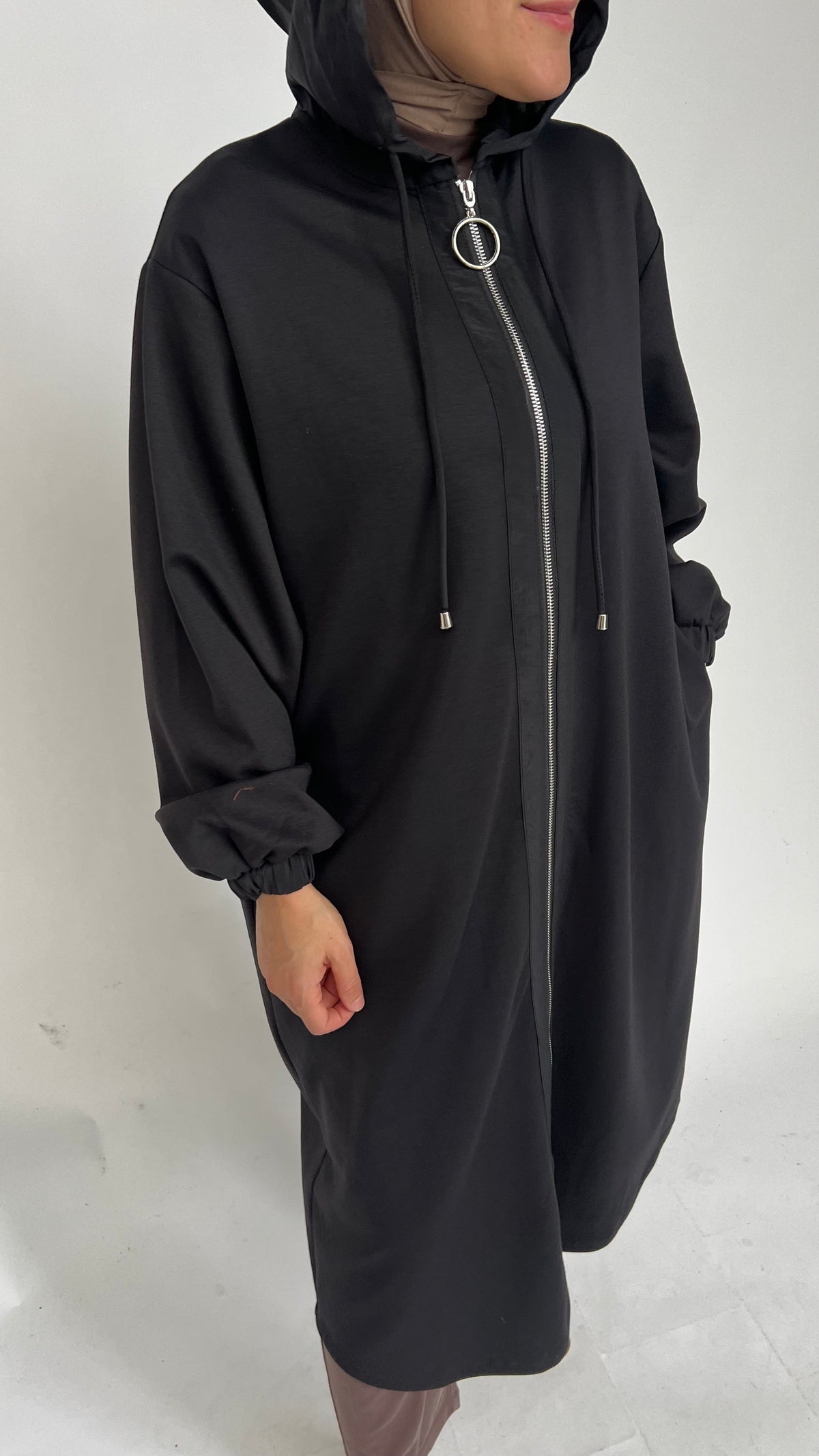 Lange Sweatjacke