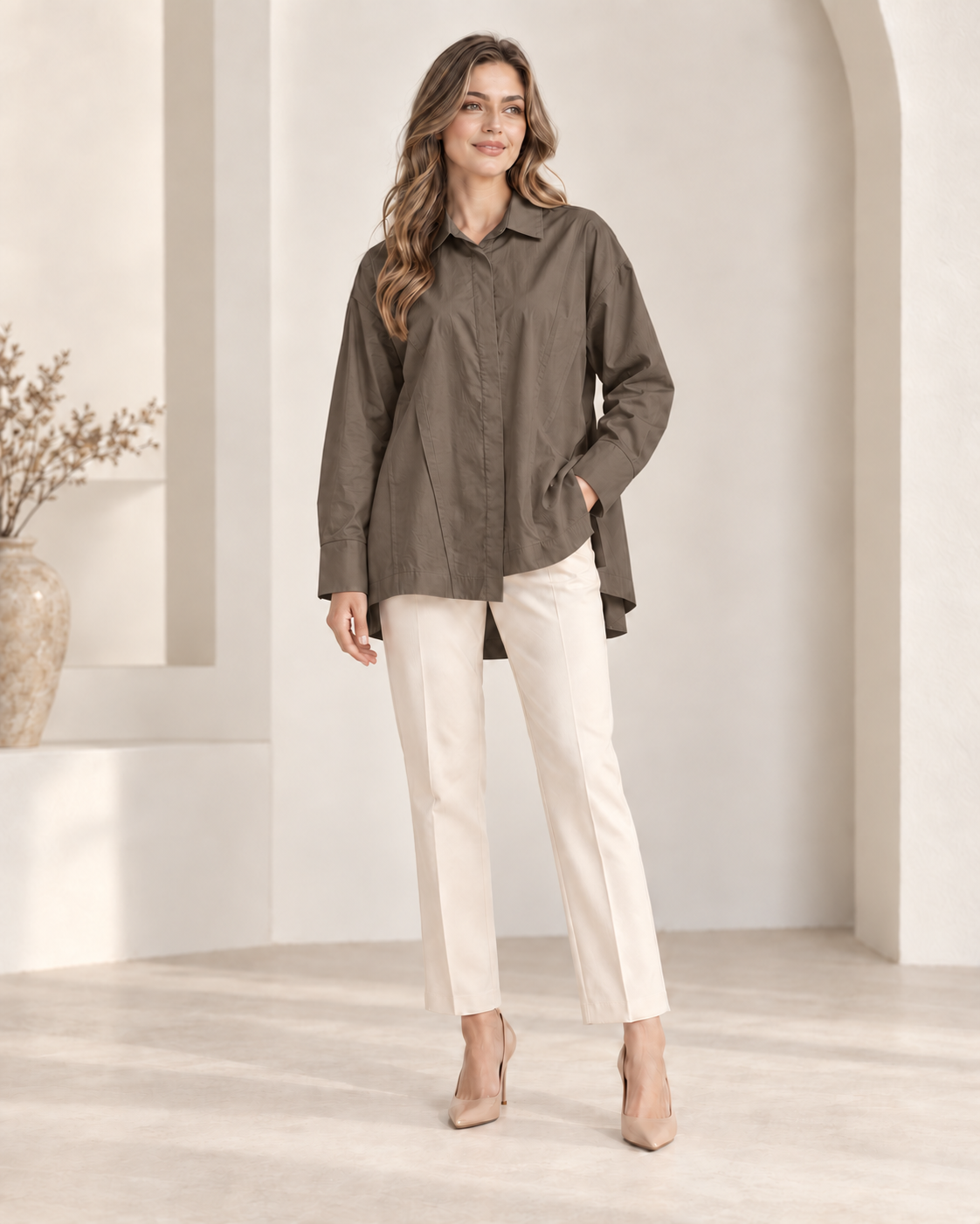 Bluse mit seitlichem Schlitz