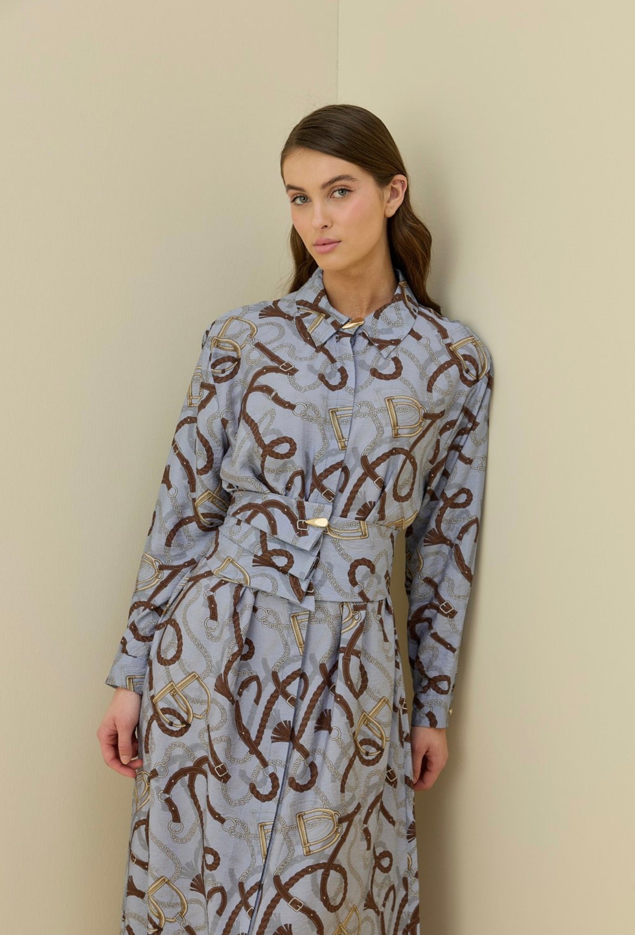 Rennes Kleid gemustert Indigo