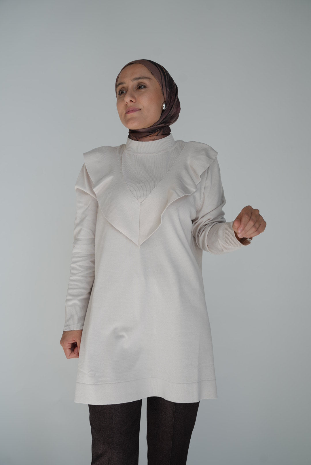 Stricktunika mit Volant