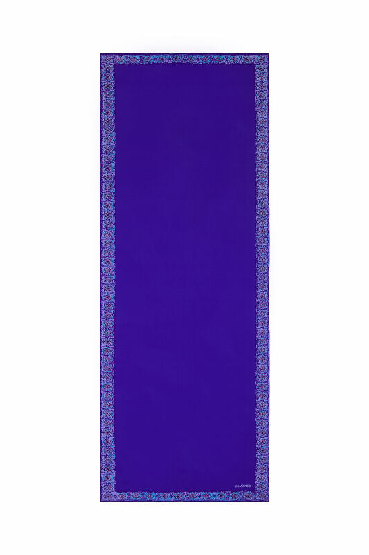 Mini Mozaik Mavi Krep İpek Şal 80x210
