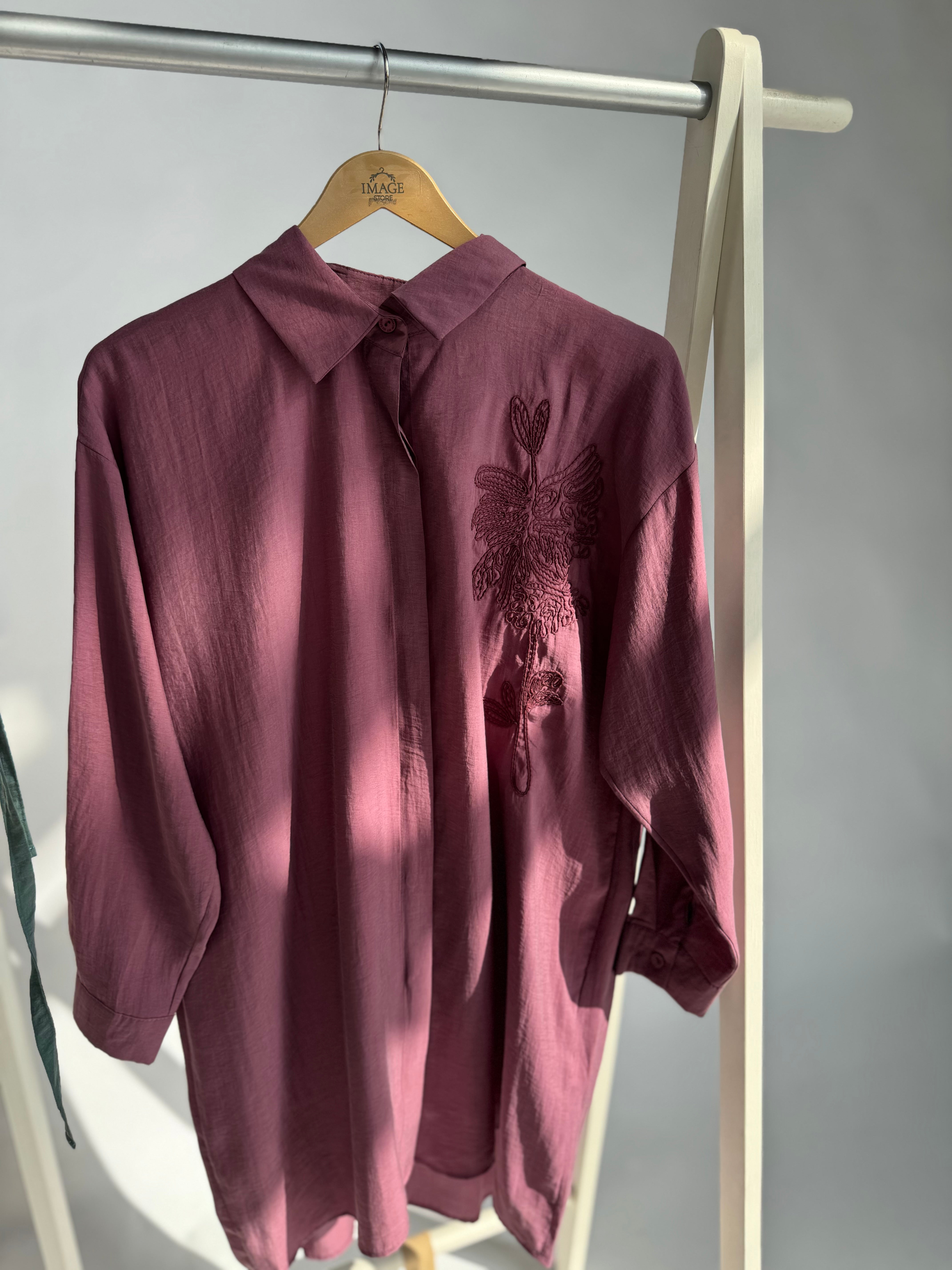 Tunika aus Lyocell mit Stickerei