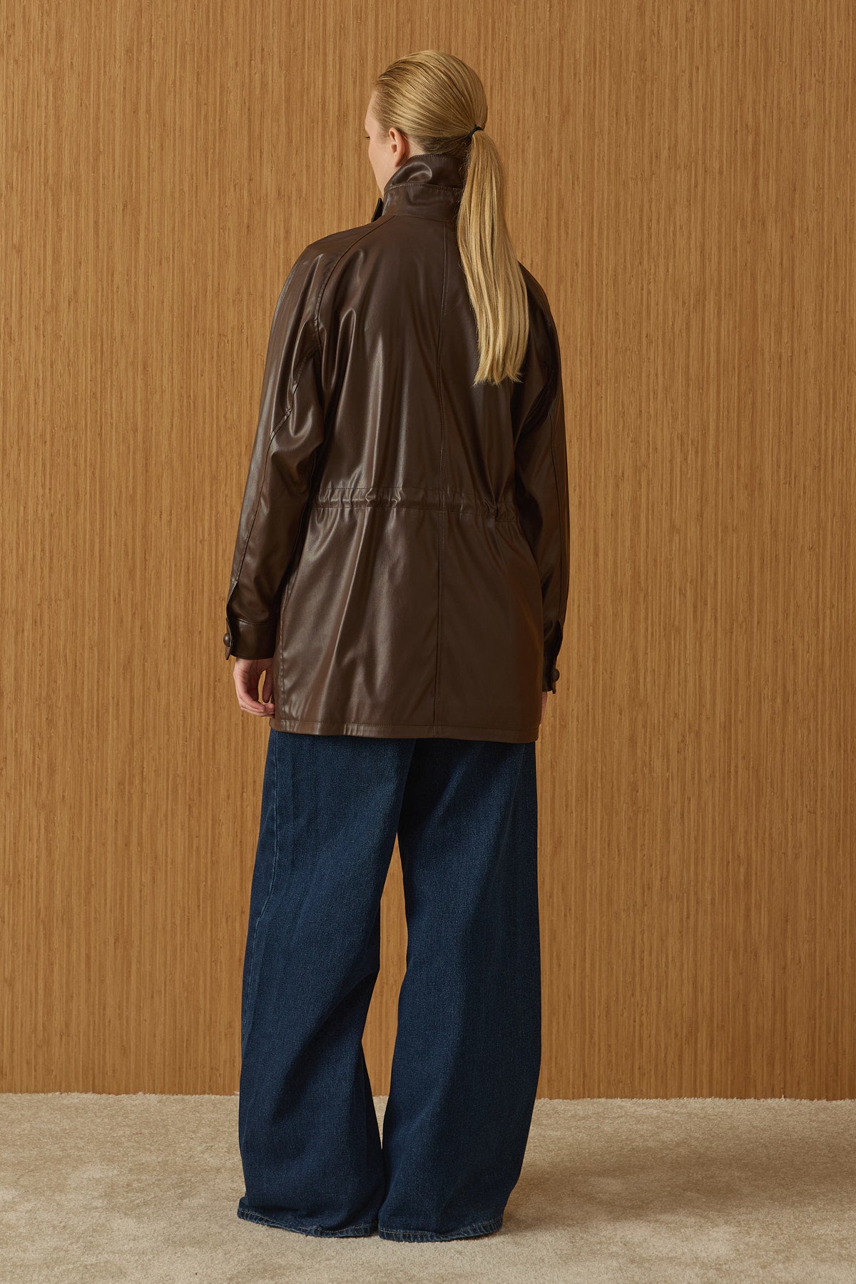 Shadow lange Lederjacke