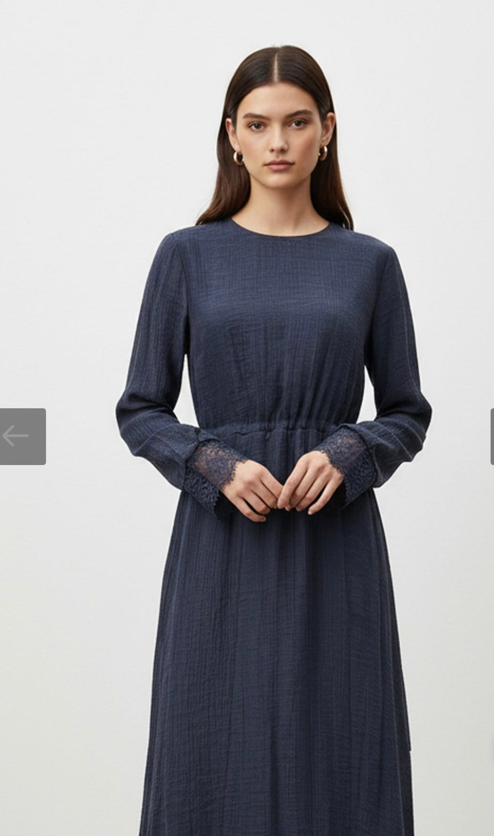 Maxikleid aus Tencel und Spitze