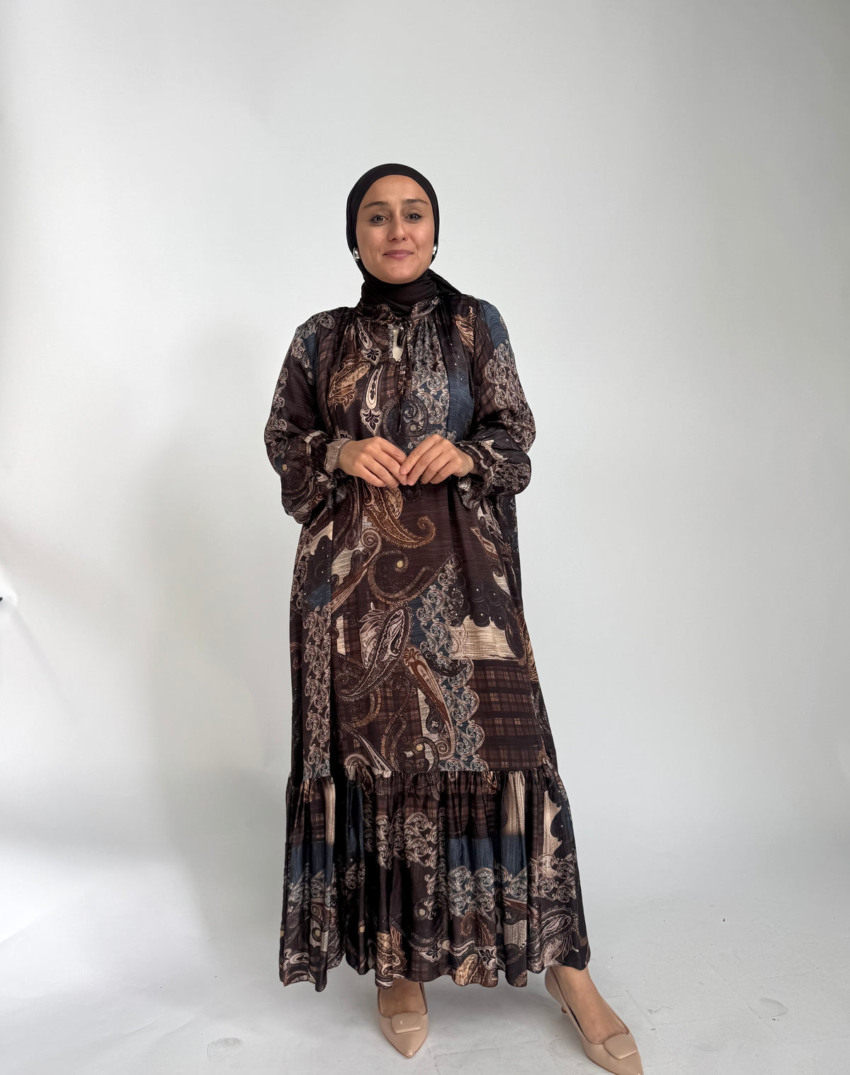 Kleid Etnik mit Seidenmix