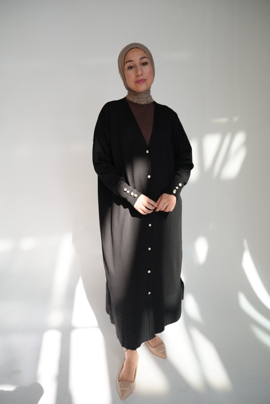 Strickjacke lang