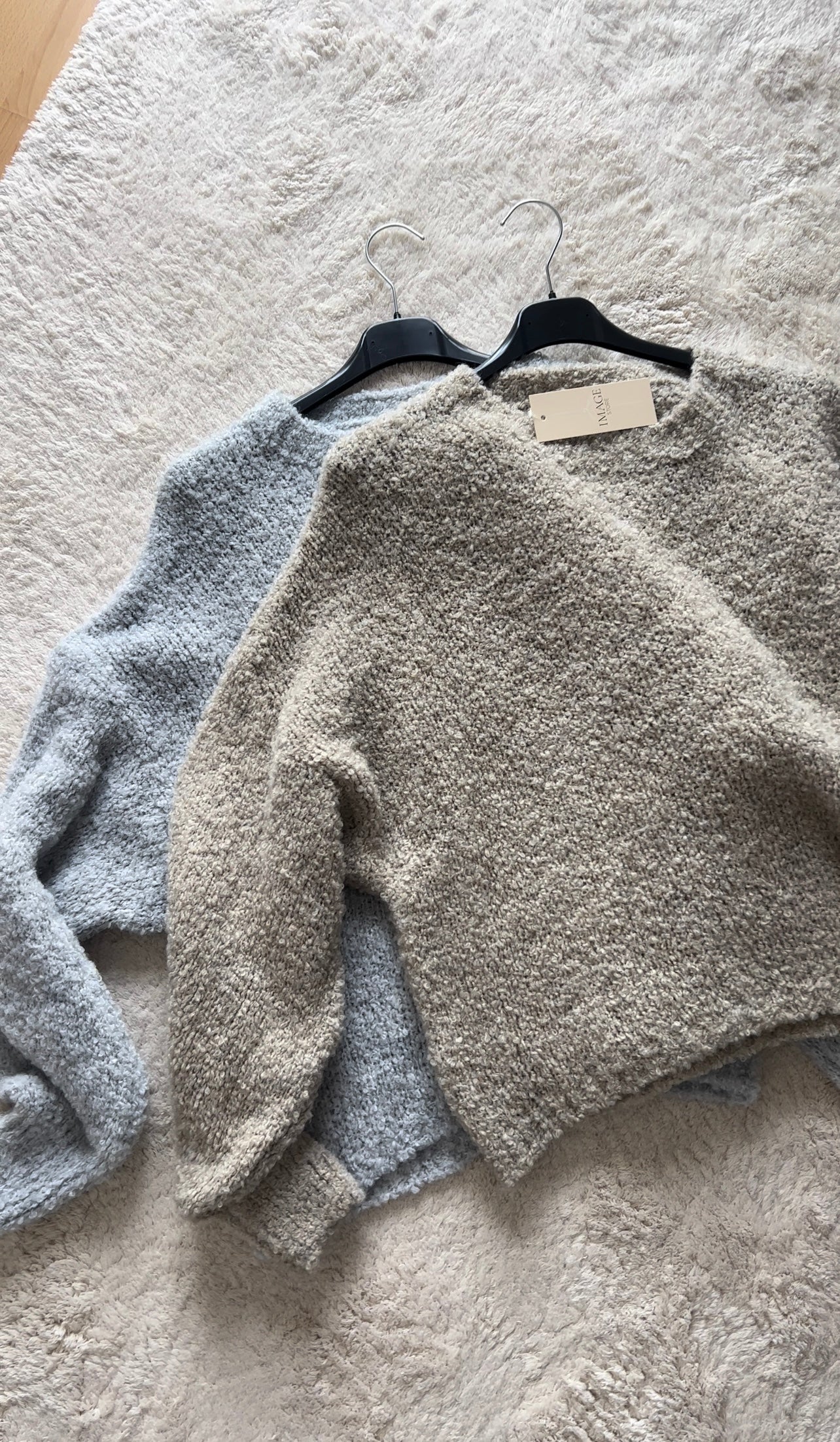 Pullover Oversize Beige Grau