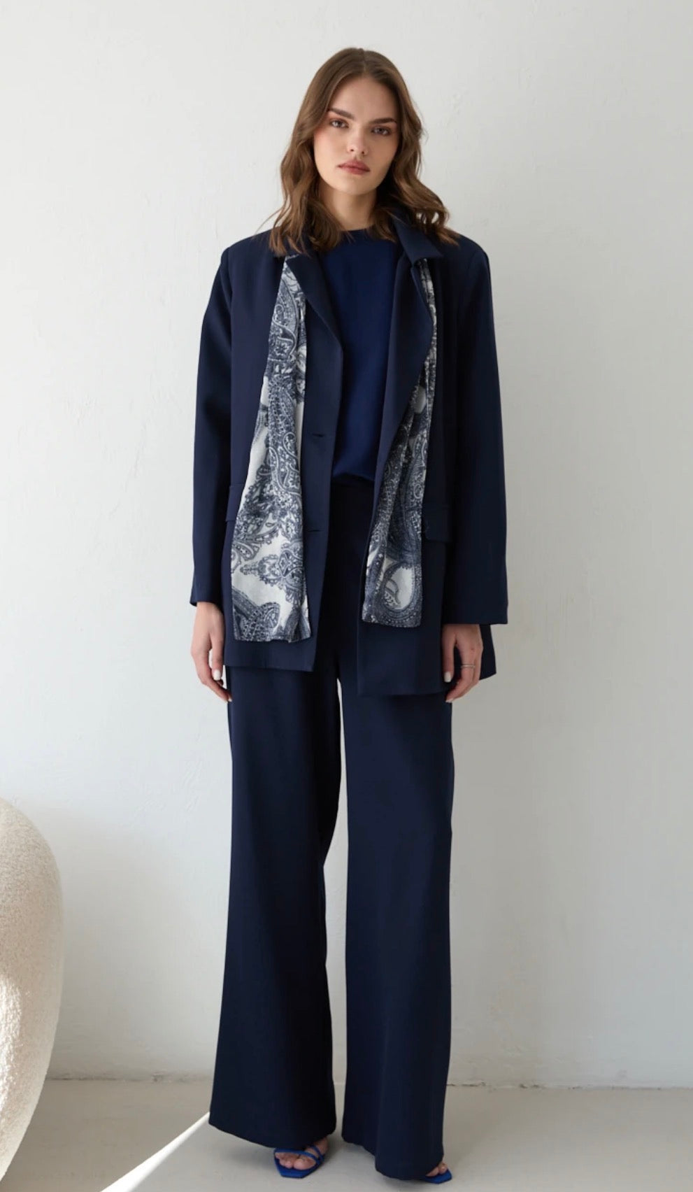 Blazer-Set mit Schal