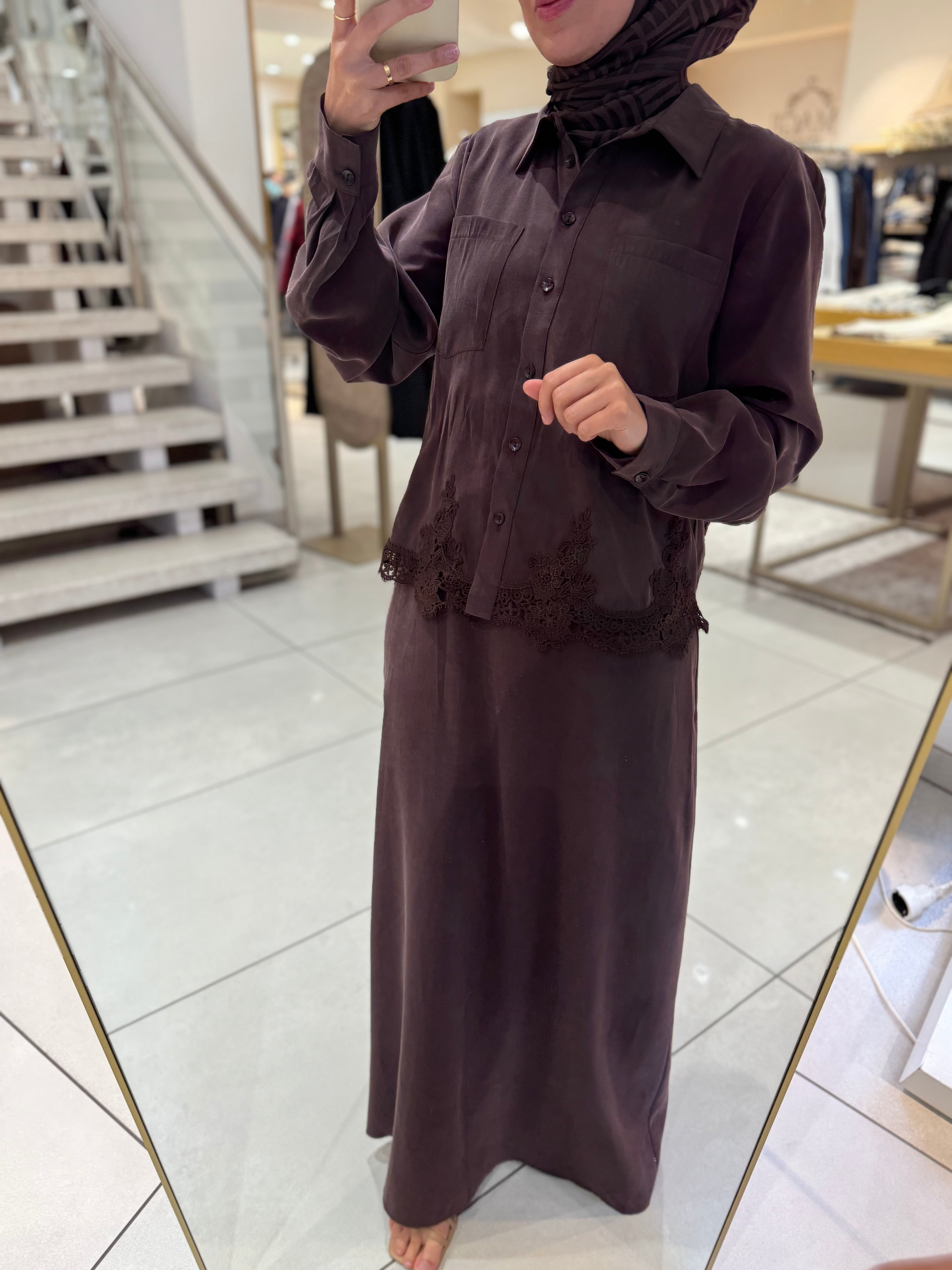 2-Teiler mit Kleid Spitzendetail