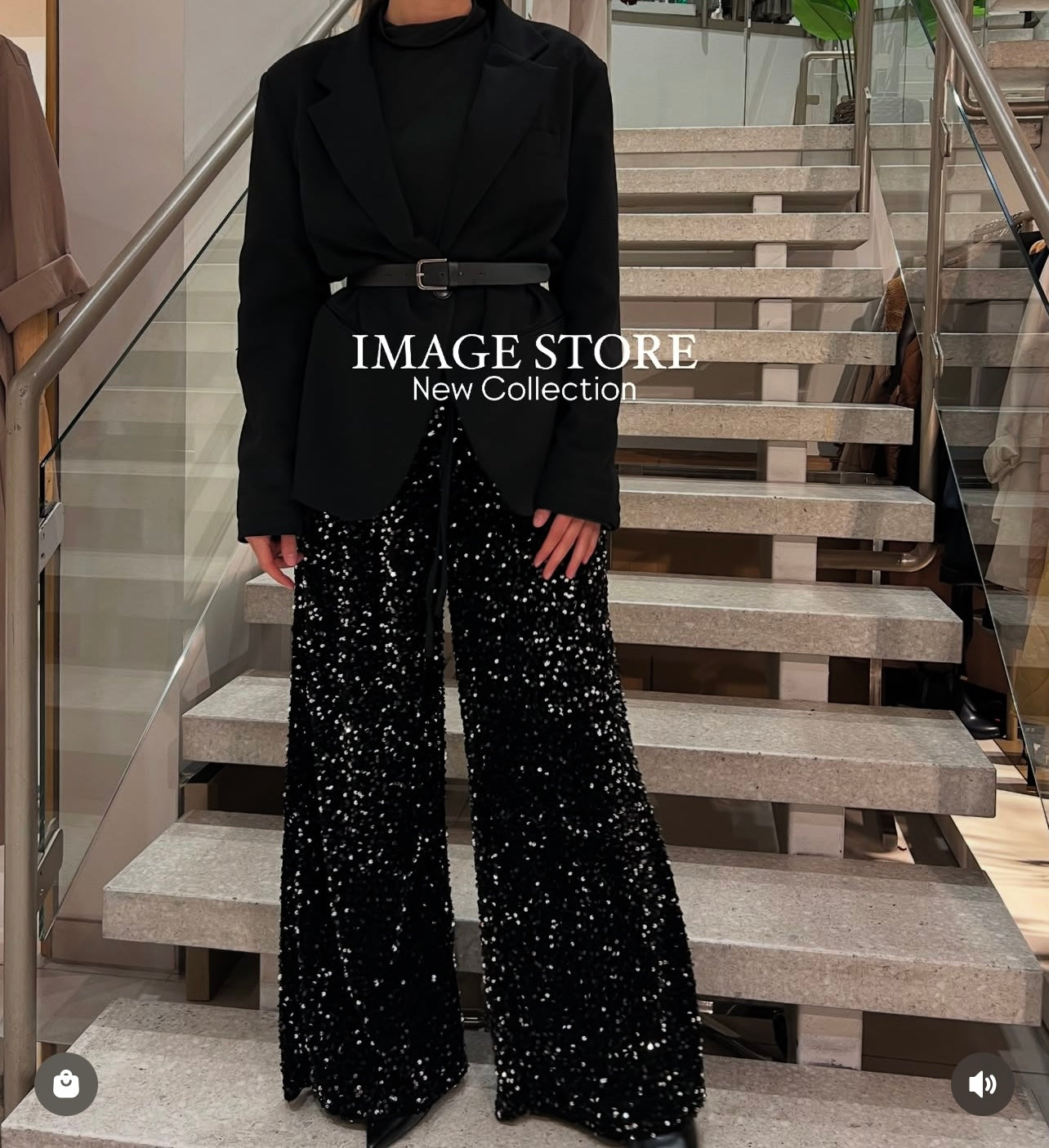 Pailletten Hose mit Gummizug