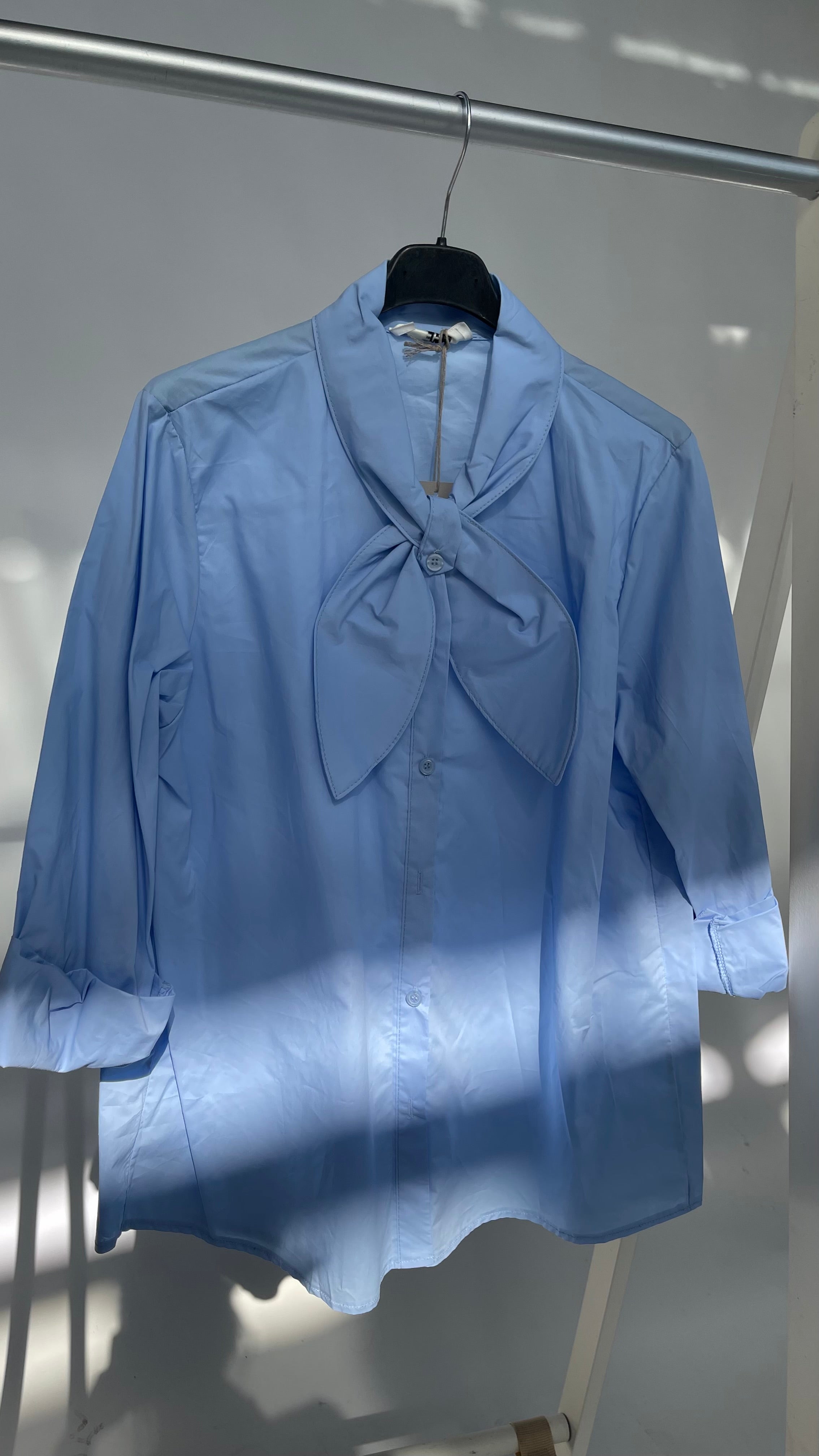 Coton bluse mit Schleife