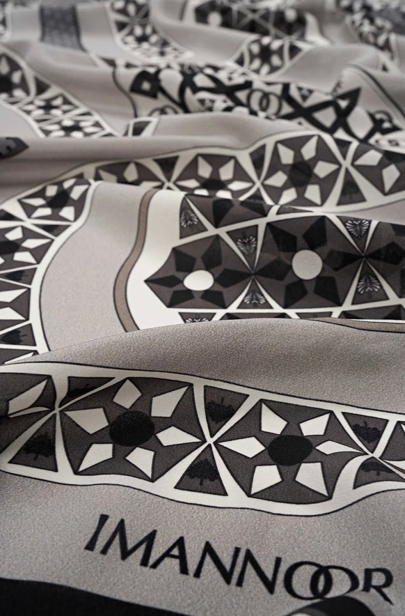 Imannoor Labirent Krep Ipek Schal