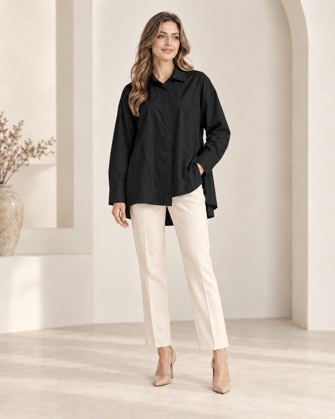 Bluse mit seitlichem Schlitz