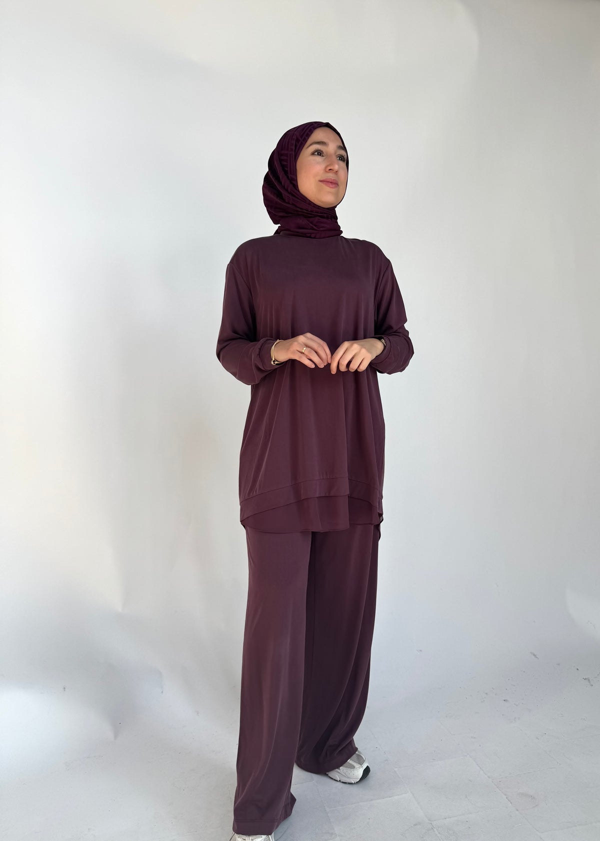 Zweiteiler Modal mit Chiffon