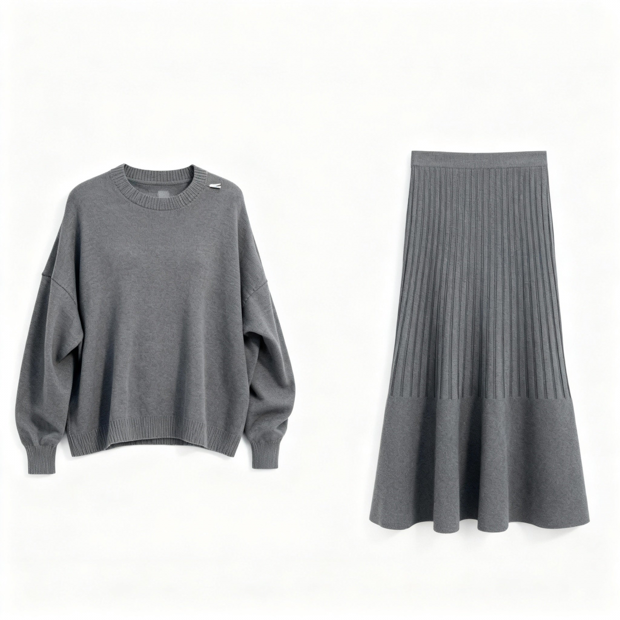 Strick 2-Teiler mit Rock