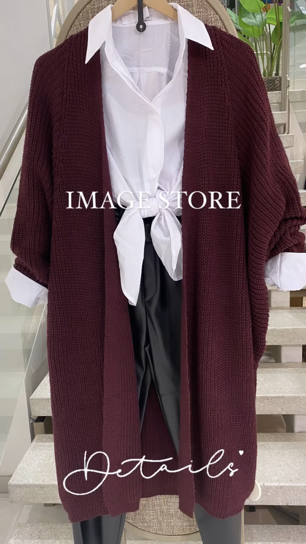 Long Cardigan Bordeaux