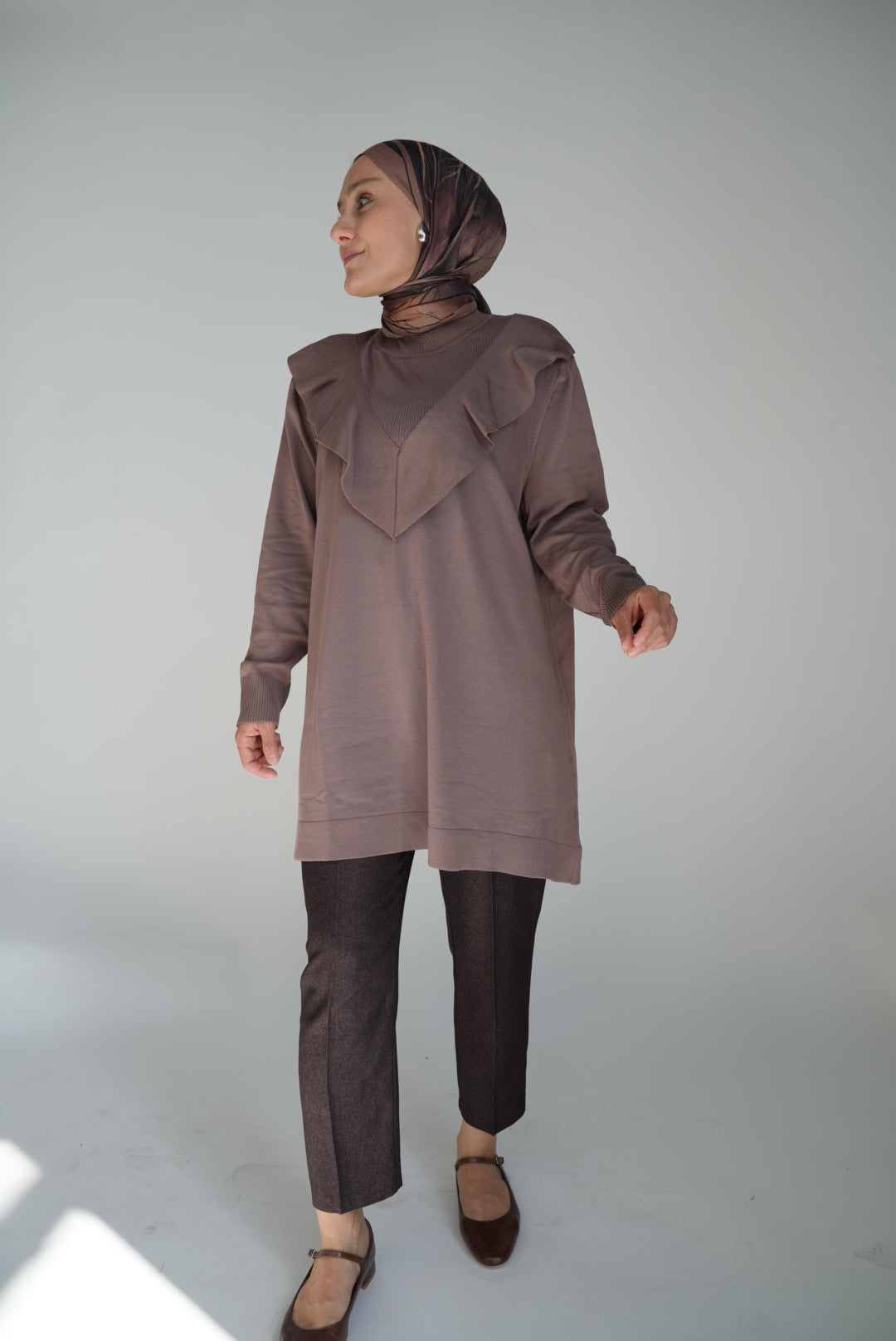 Stricktunika mit Volant