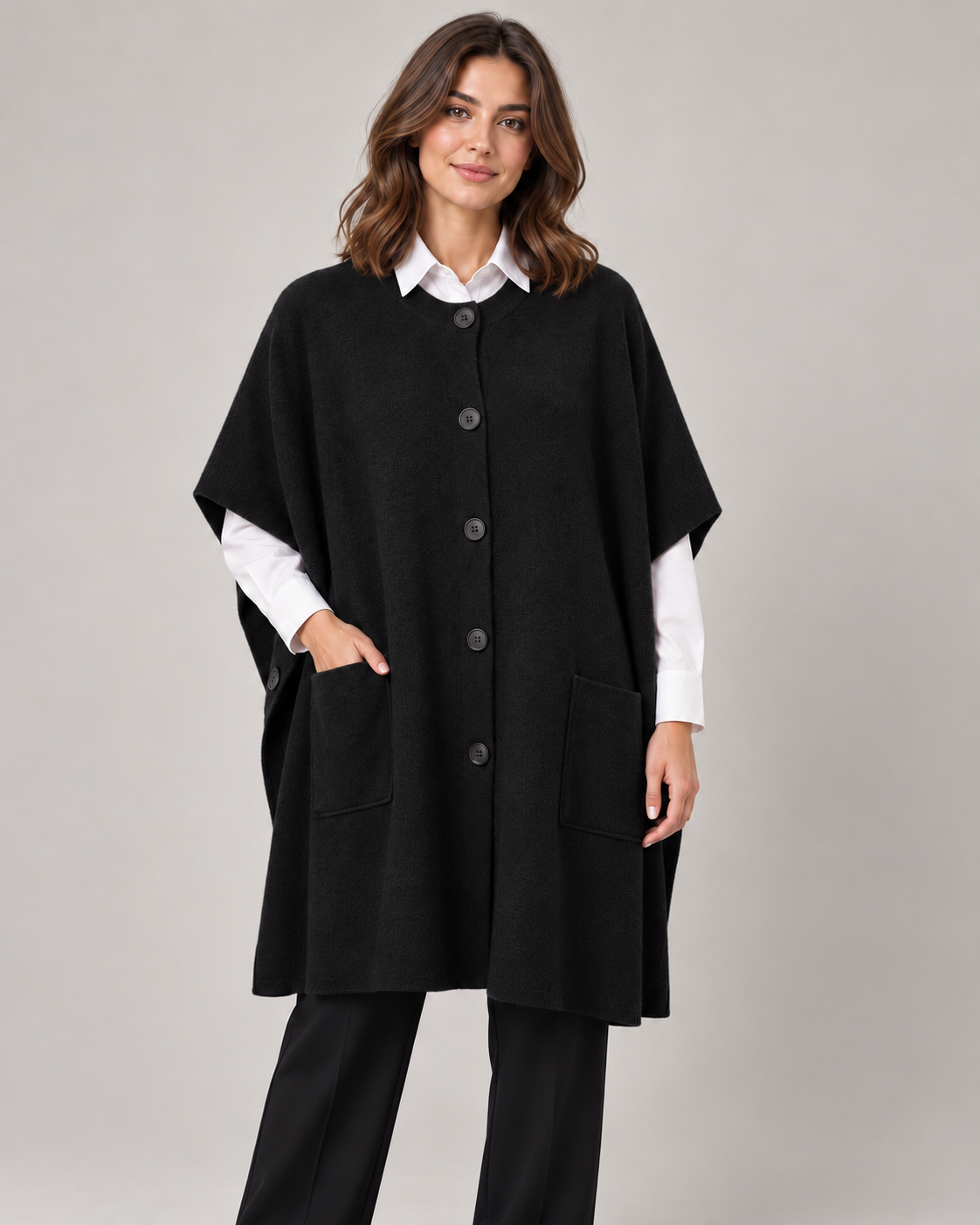 Strick-Cape Poncho
