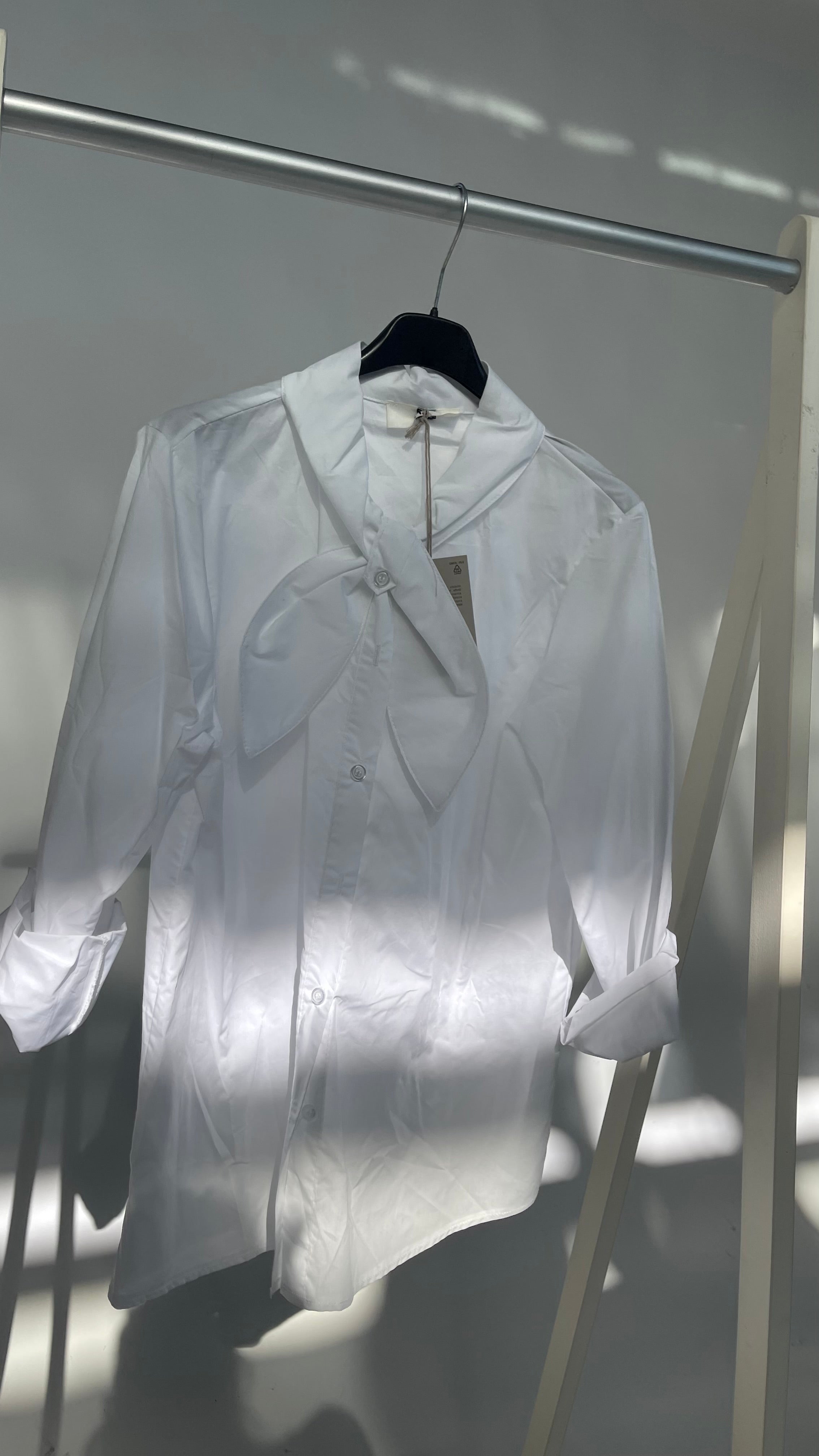 Coton bluse mit Schleife