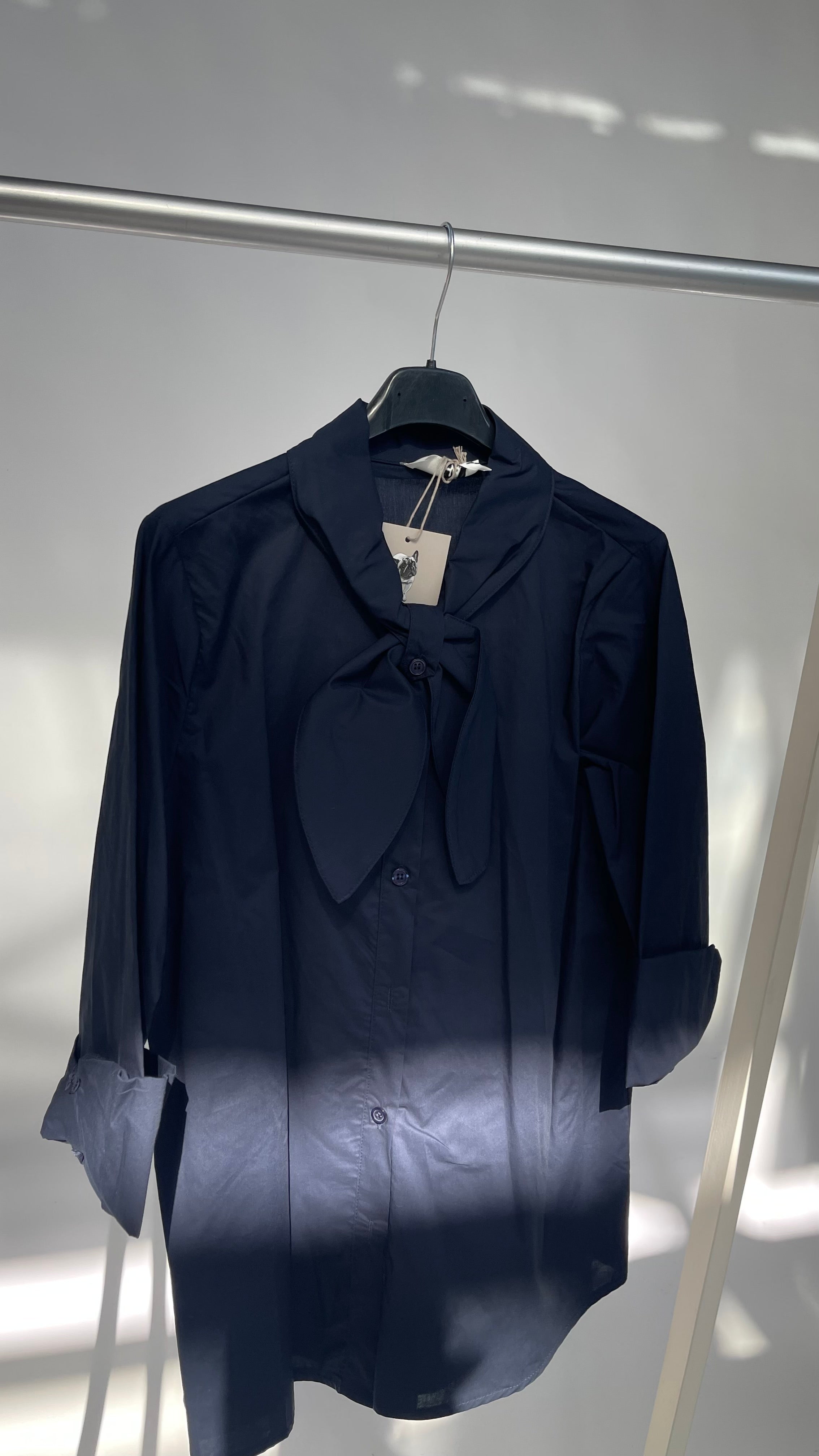 Coton bluse mit Schleife