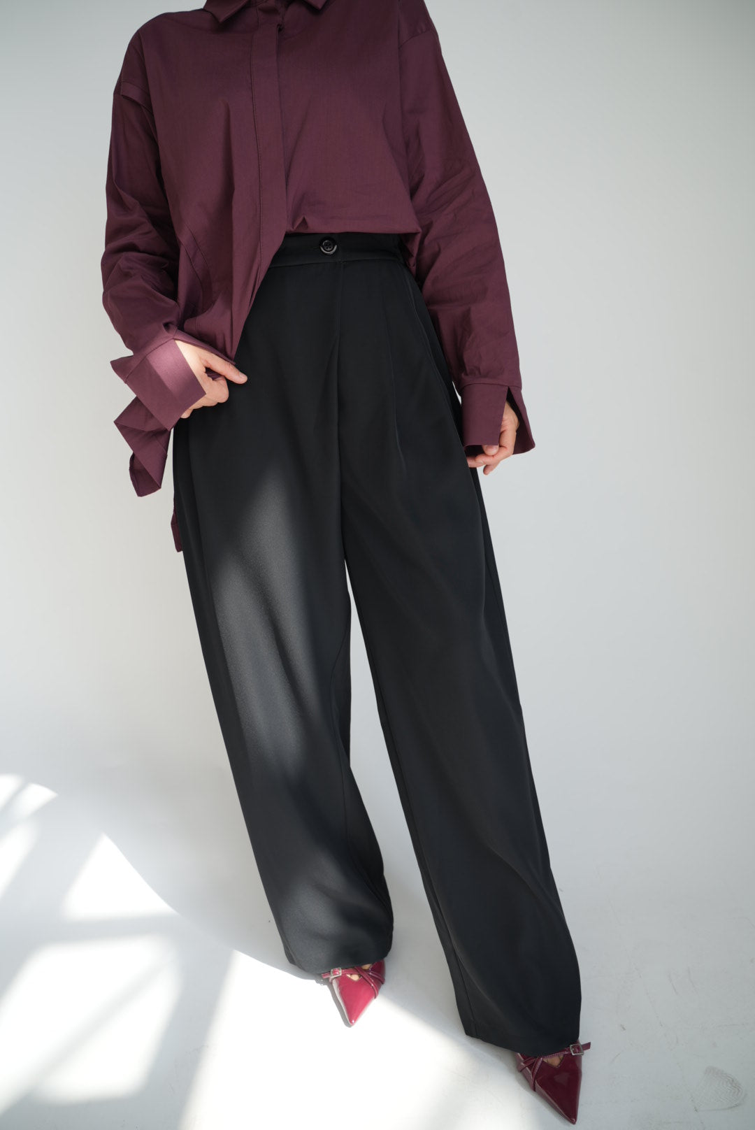 Krepp Hose mit Vorderdetail