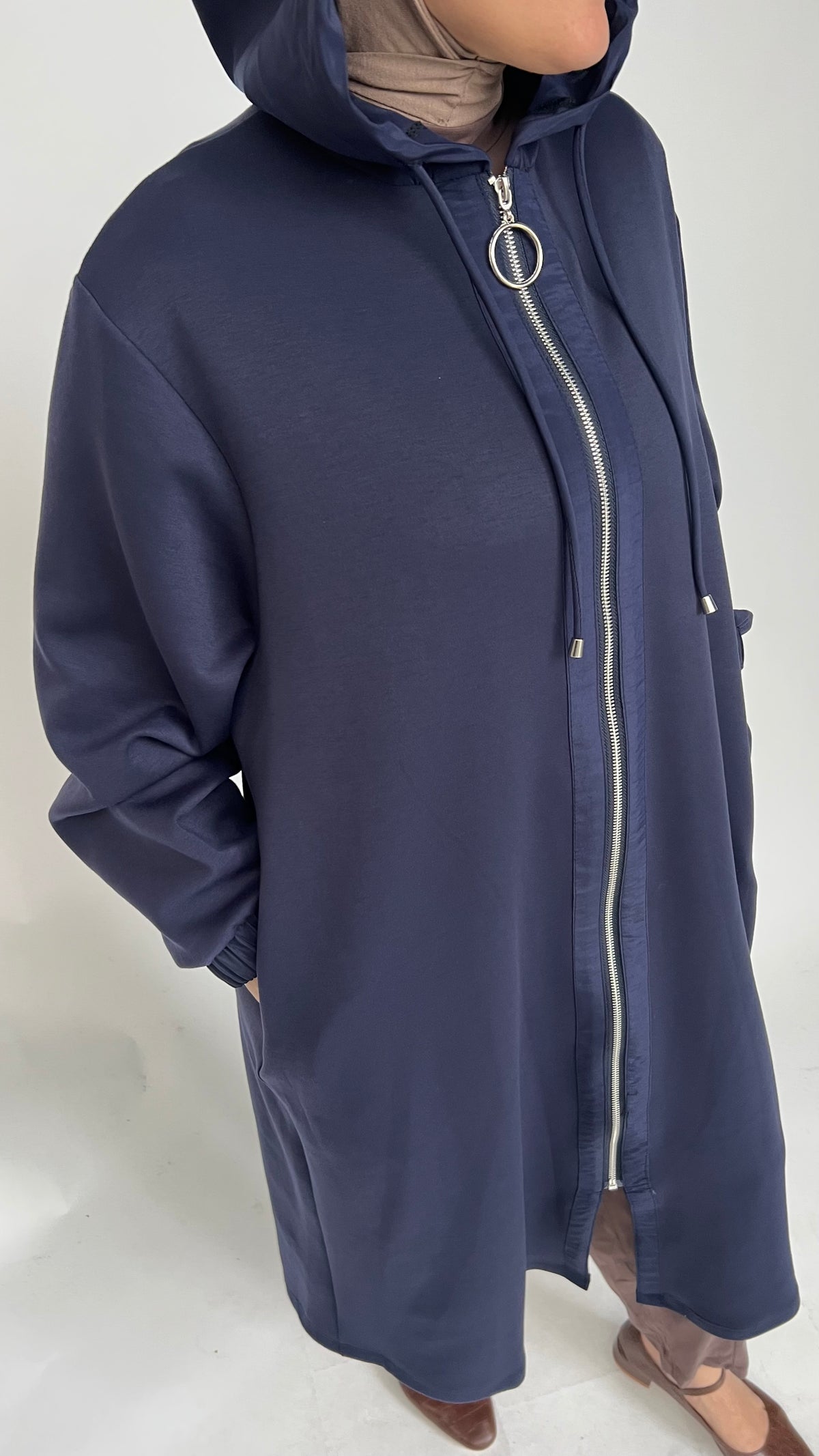 Lange Sweatjacke