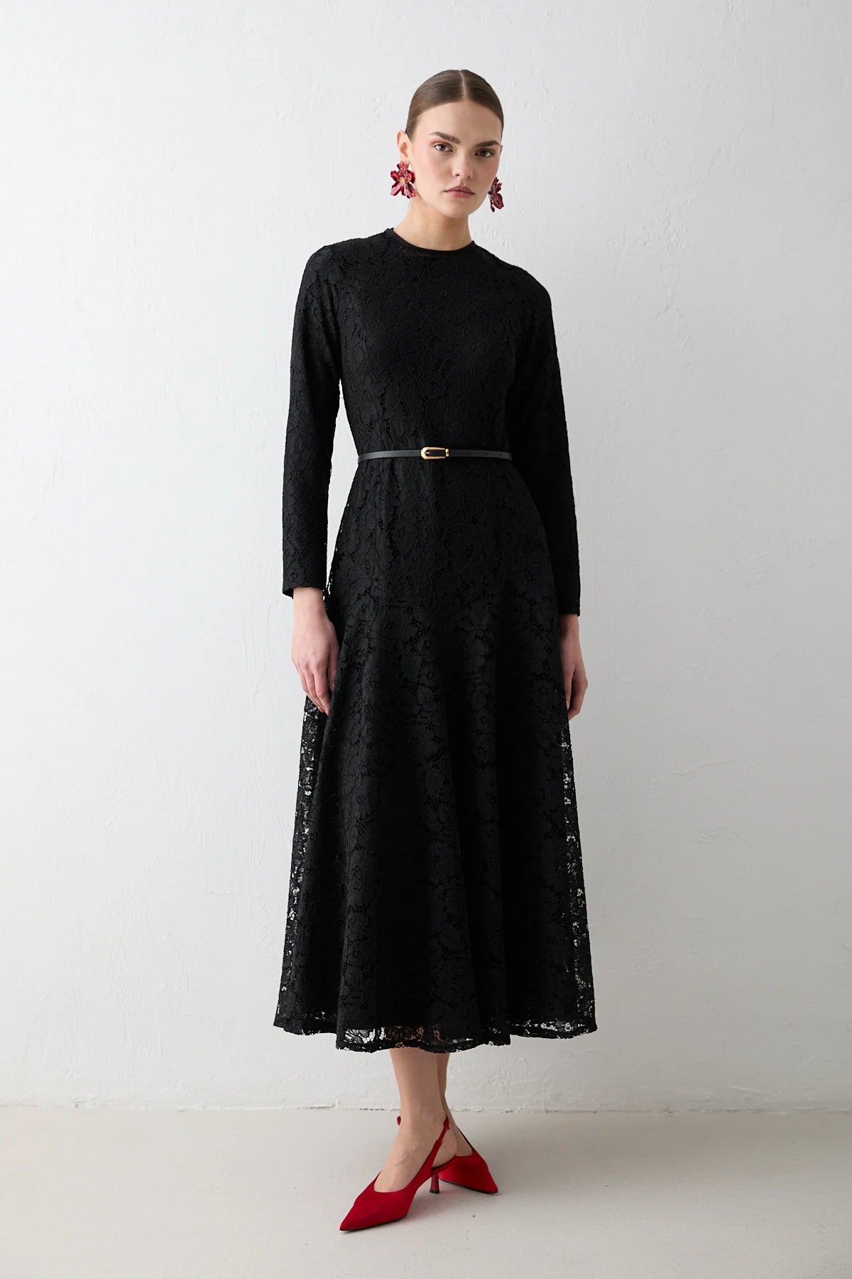 Spitzenkleid in Schwarz