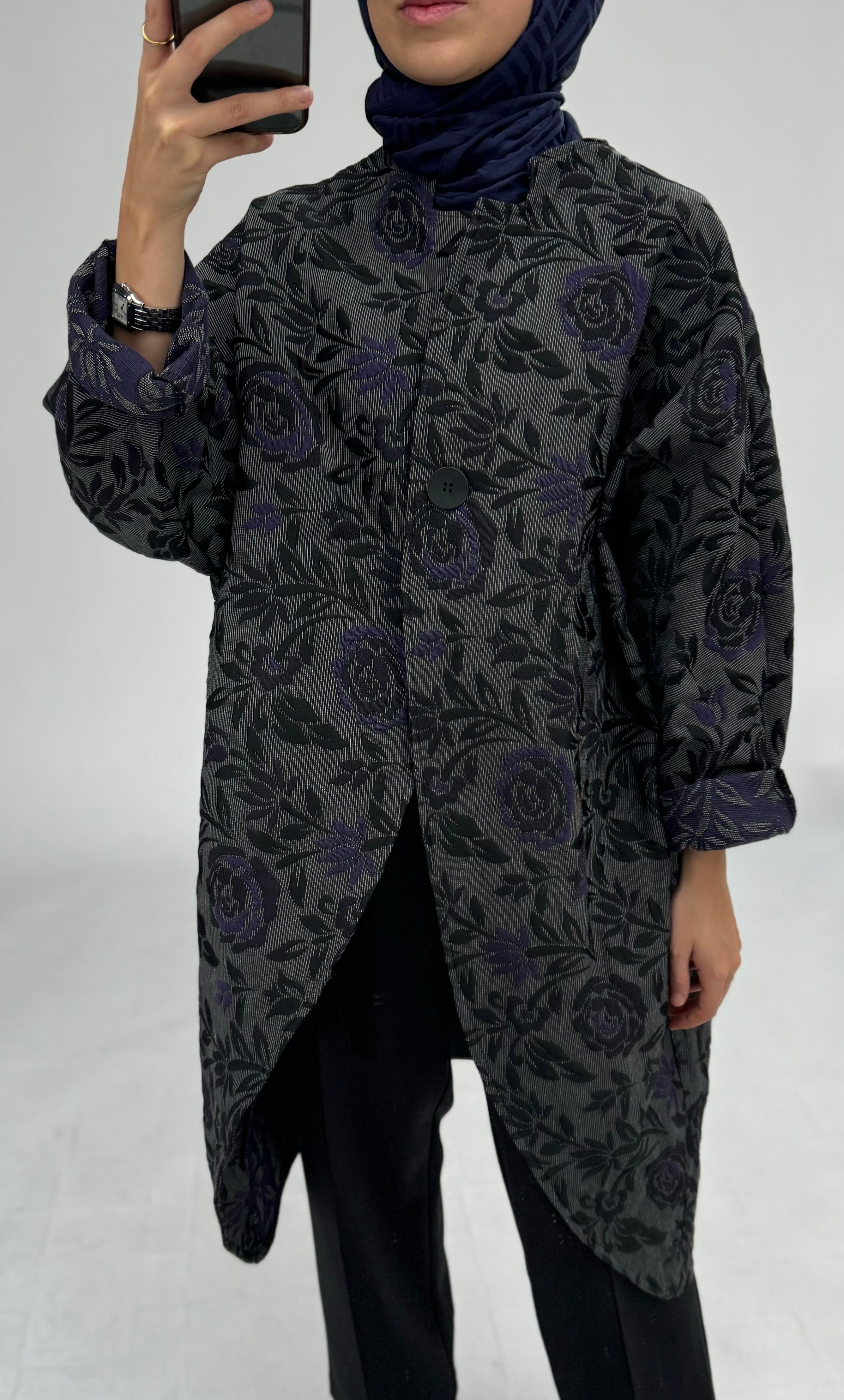 Asymmetrische Jacquard Jacke