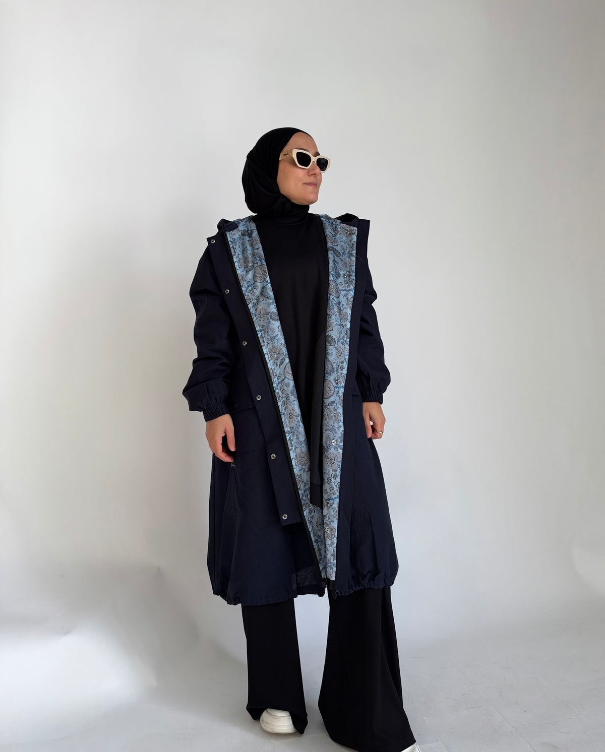 Trenchcoat mit Raffdetails