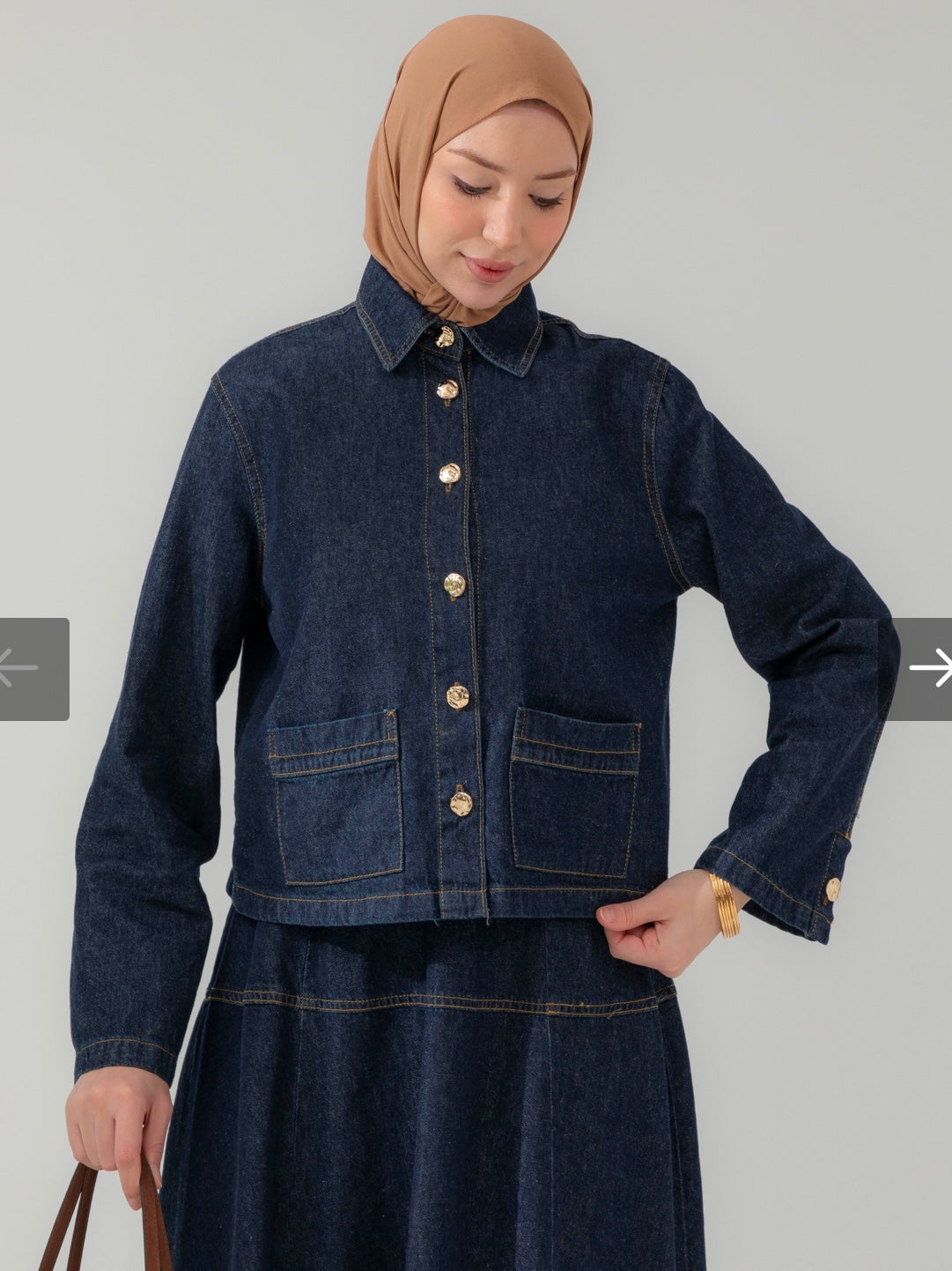 Denim 2-Teiler mit Rock