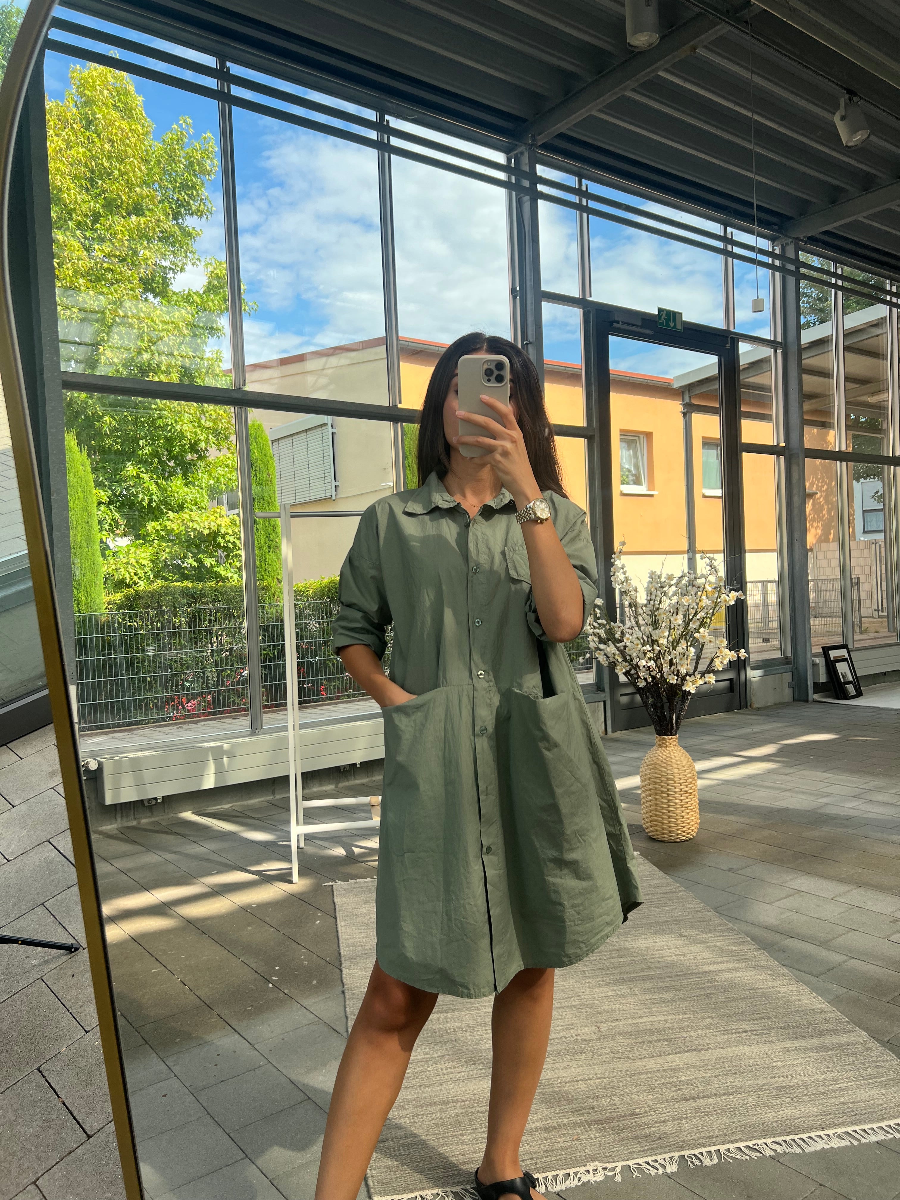 Long Bluse Mit Taschen